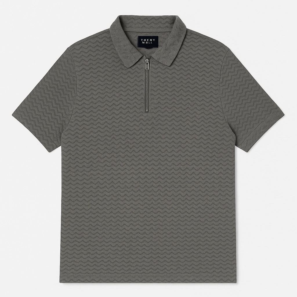 Silent Theory Zip Up Men Polo Animal Print