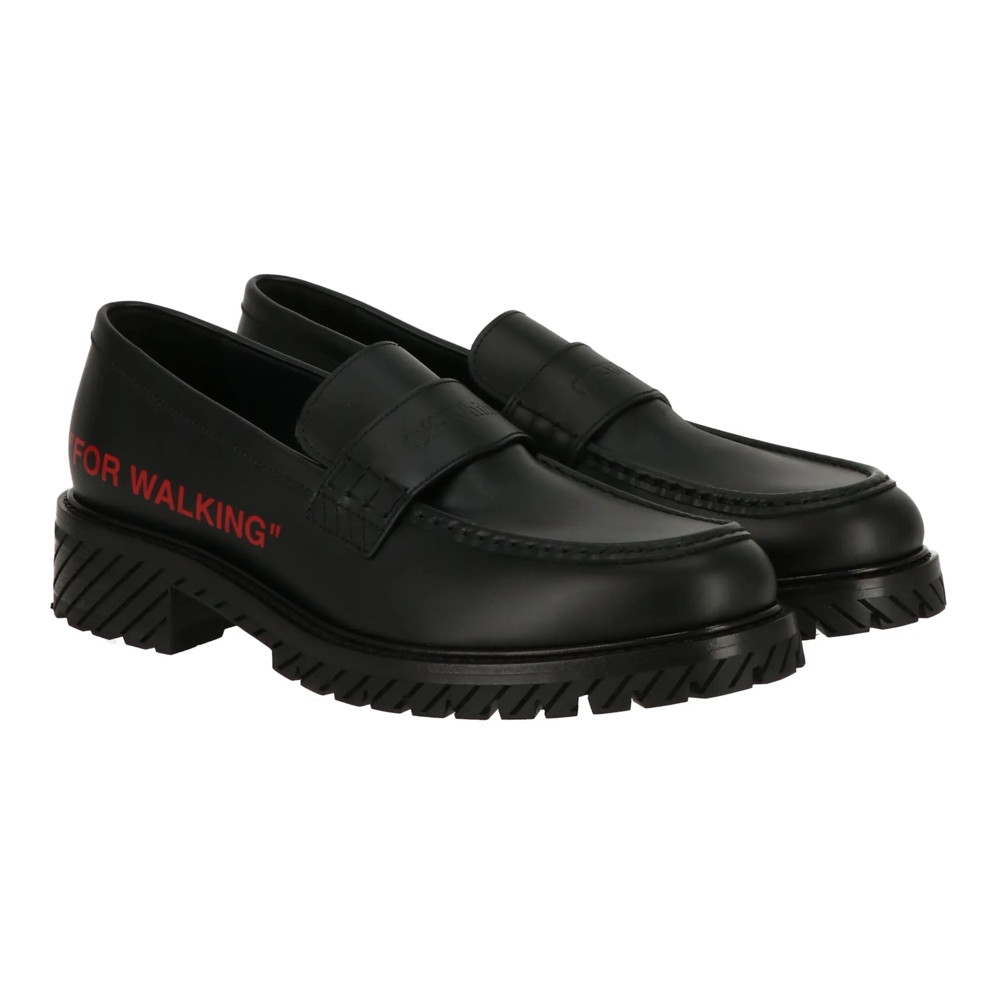 Off White Womens Black Loafer Ground Firm