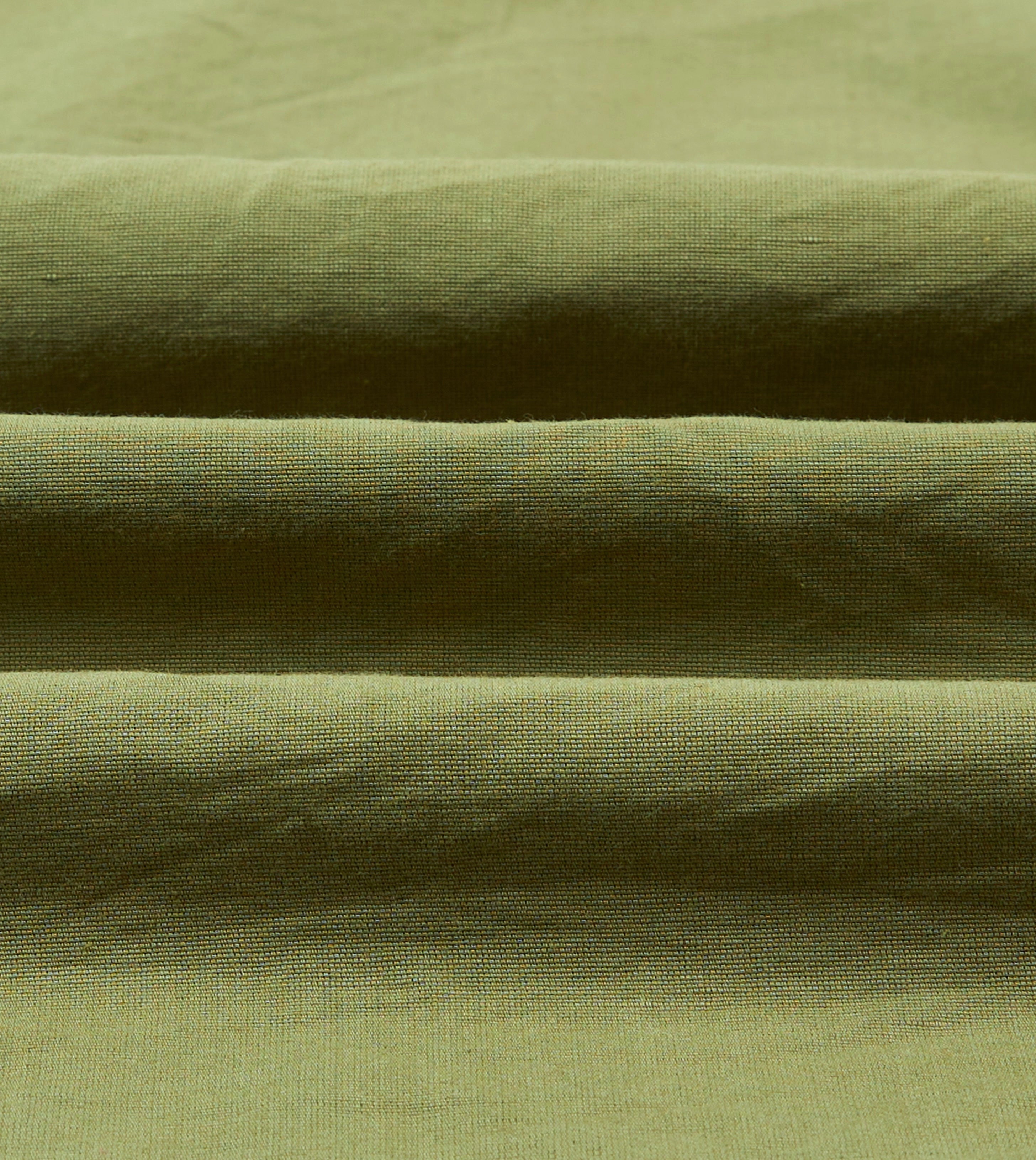 Olive Cotton-Linen Popover Shirt Gym Appropriate