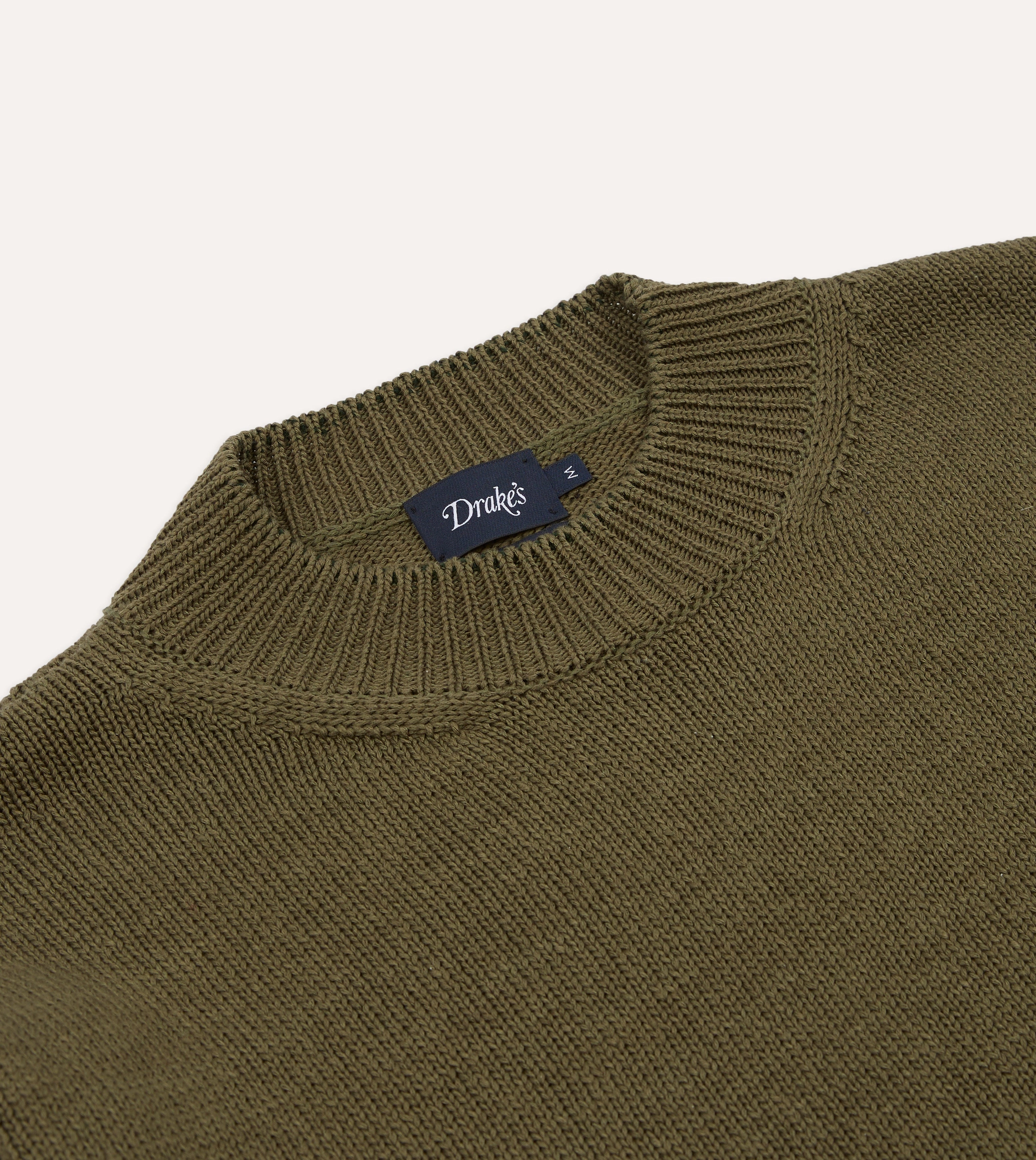 Neutral Colors Olive Cotton Mock Neck Jumper