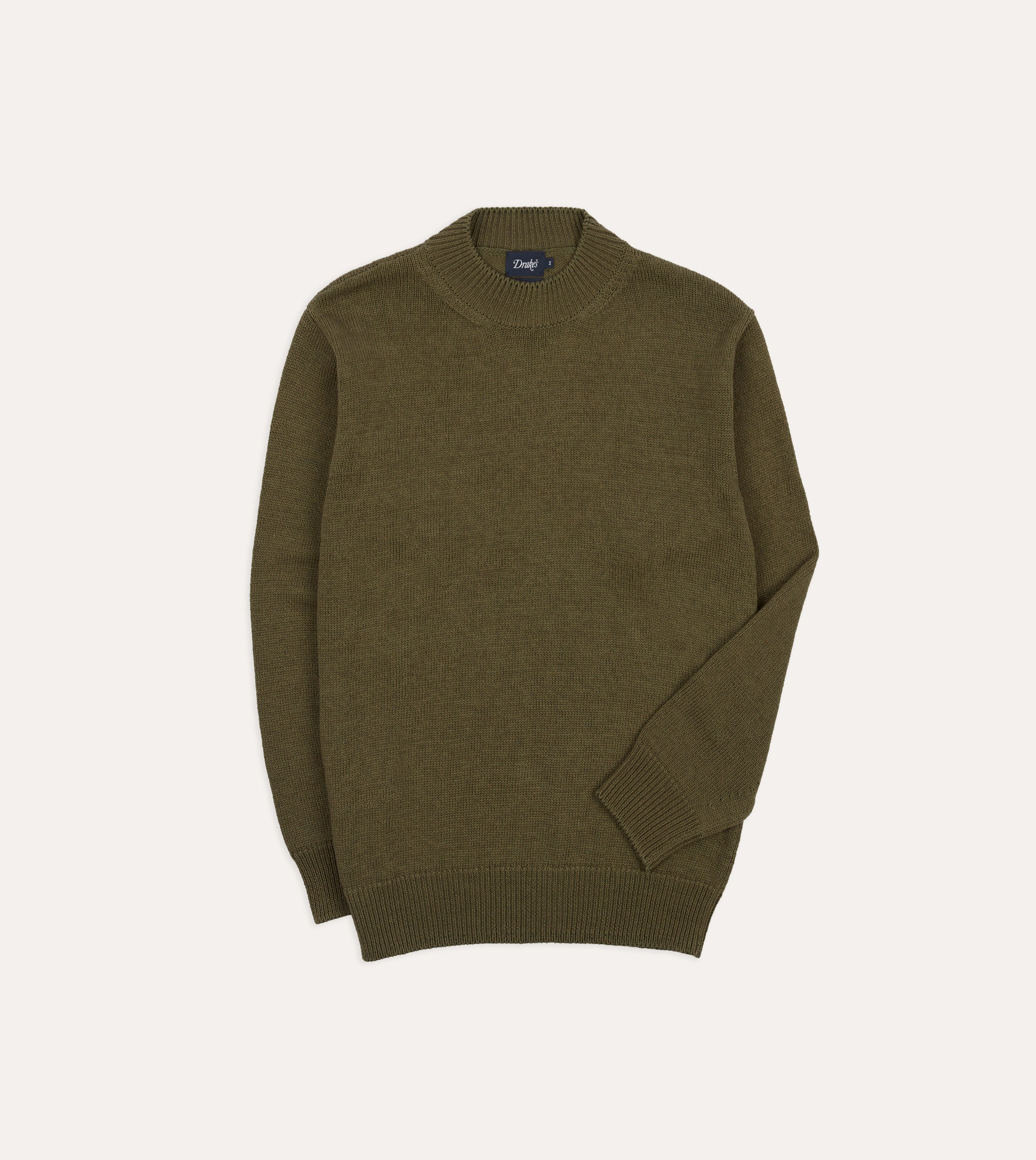 Daily Layers Olive Cotton Mock Neck Jumper