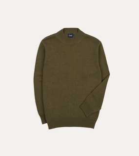 Daily Layers Olive Cotton Mock Neck Jumper