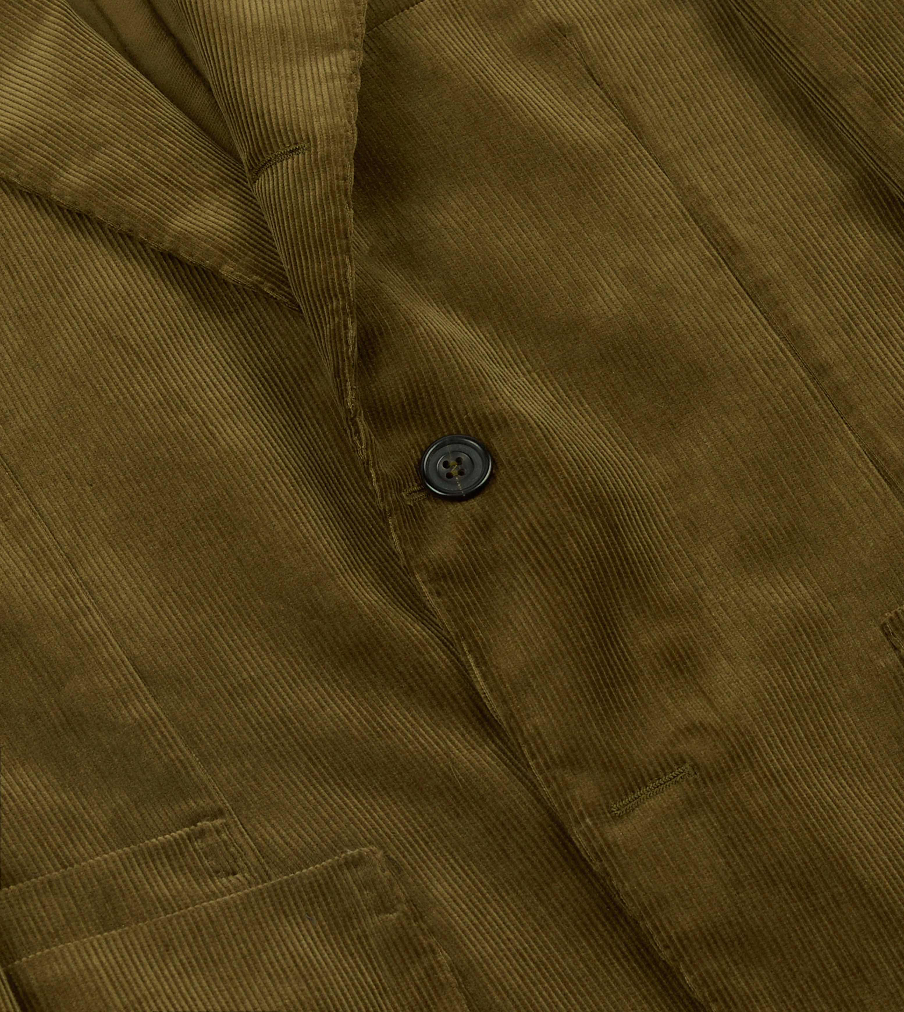 Luxury Layer All-Day Wear Olive Green Mid-Wale Cotton Corduroy Tailored?Jacket