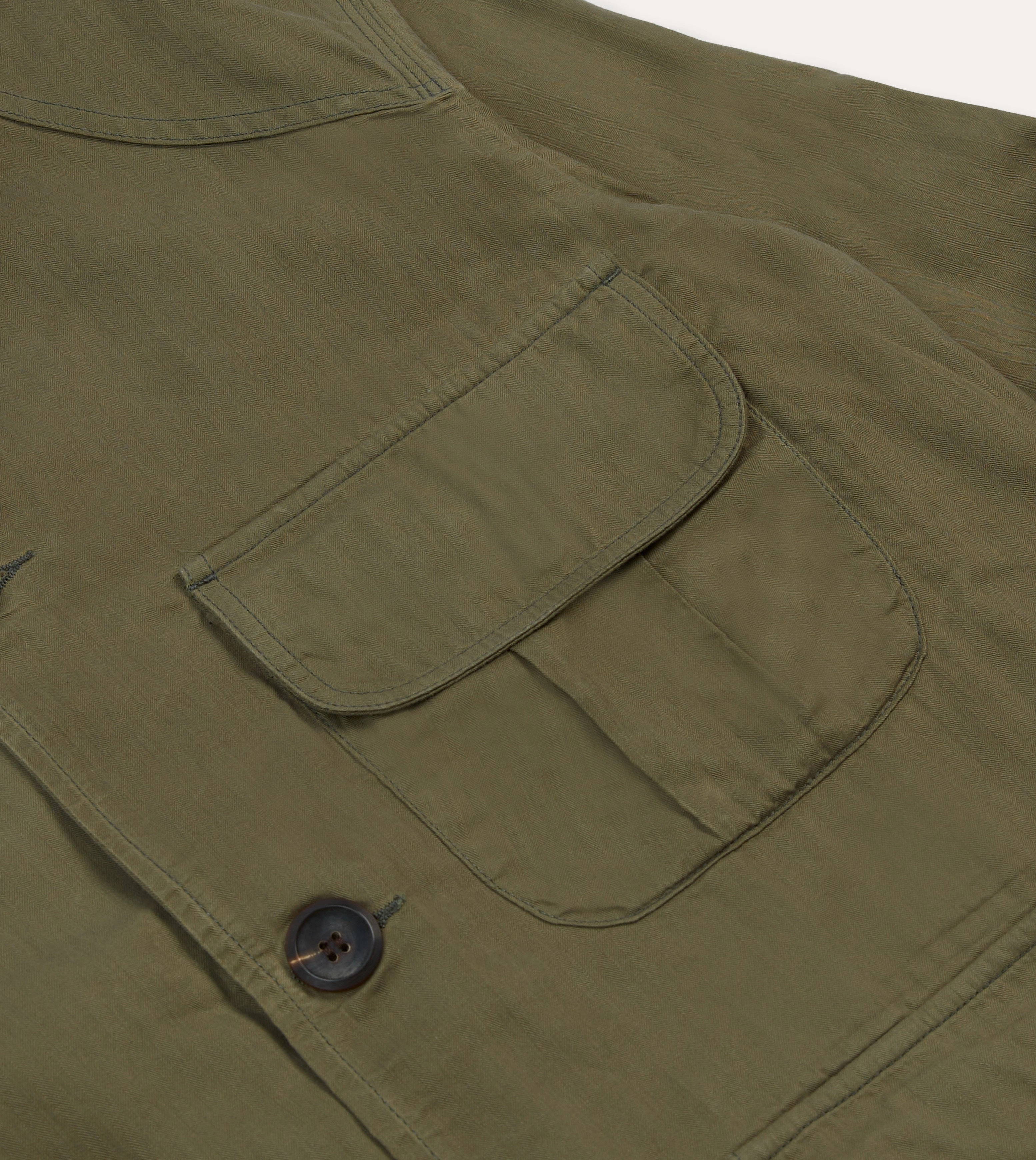 UltraThinLayer Olive Green Waxed Cotton Canvas Chasseur Jacket