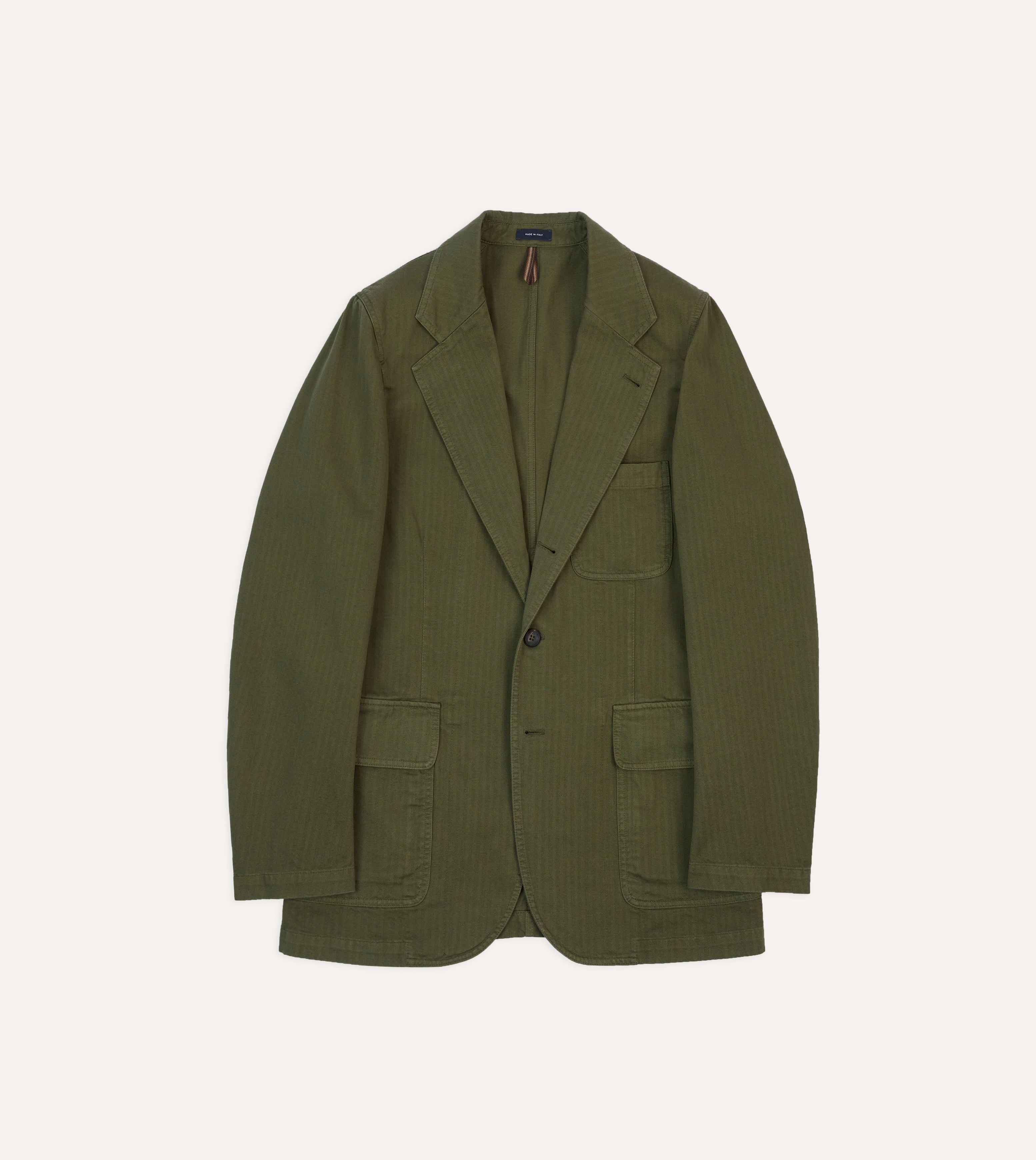 Business Style Fit Olive Herringbone Cotton Games Blazer Mk. I