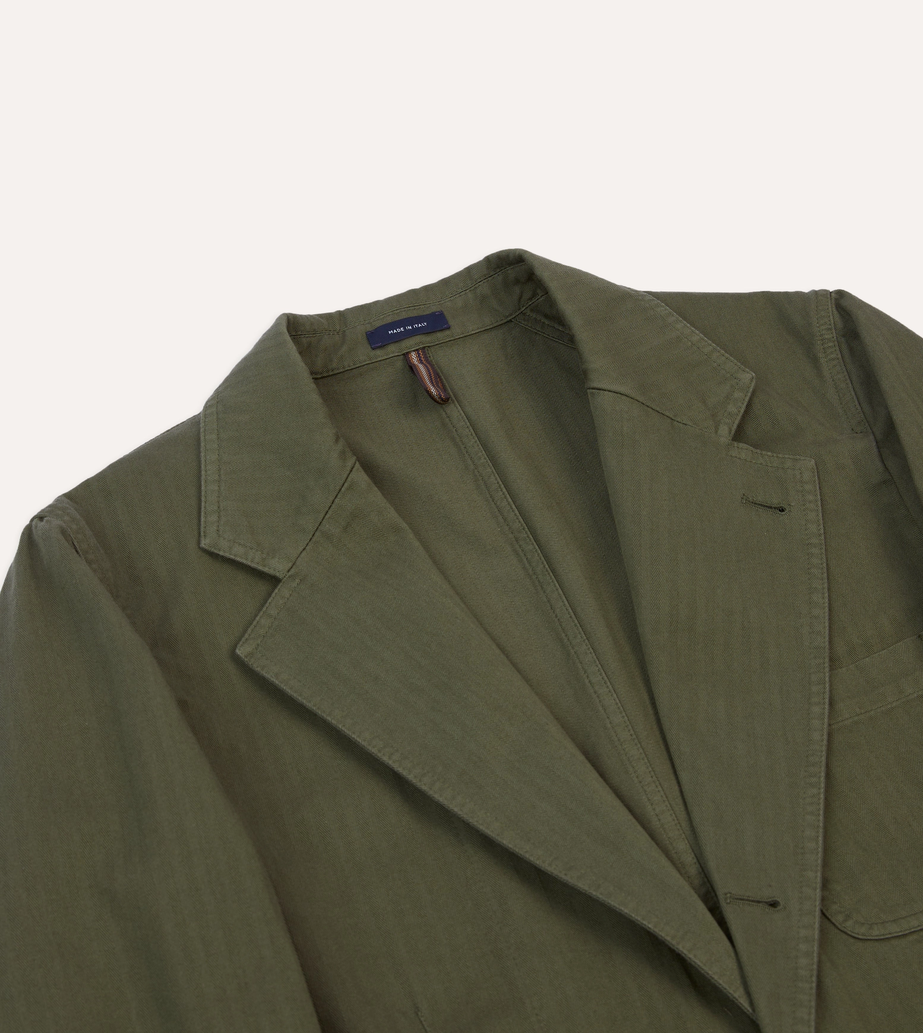 Casual Professional Olive Herringbone Cotton Games Blazer Mk. I