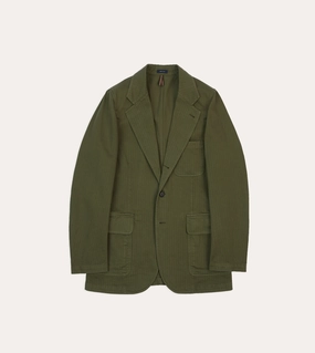 Business Style Fit Olive Herringbone Cotton Games Blazer Mk. I