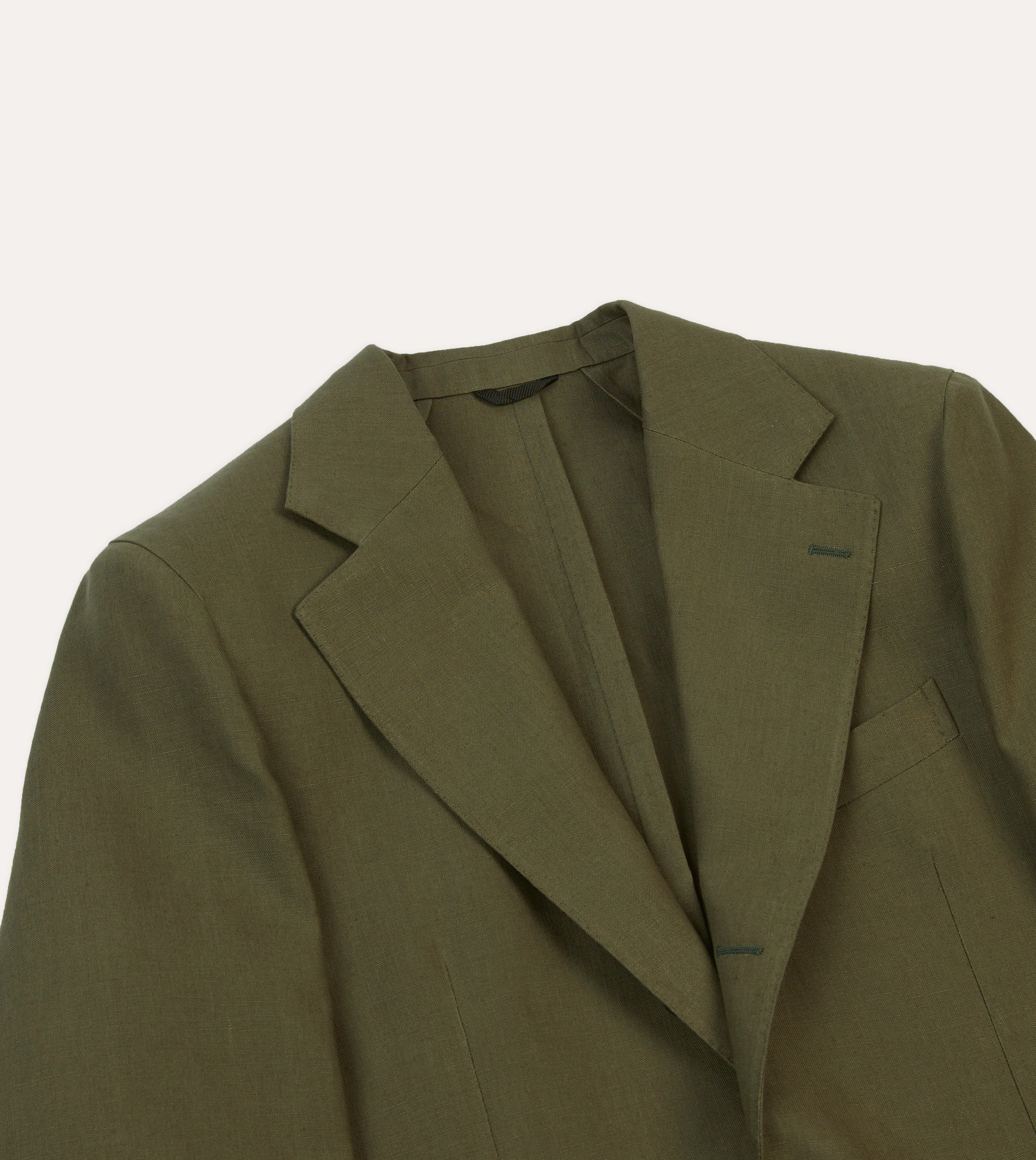 Refined Look Olive Irish Linen Tailored Jacket