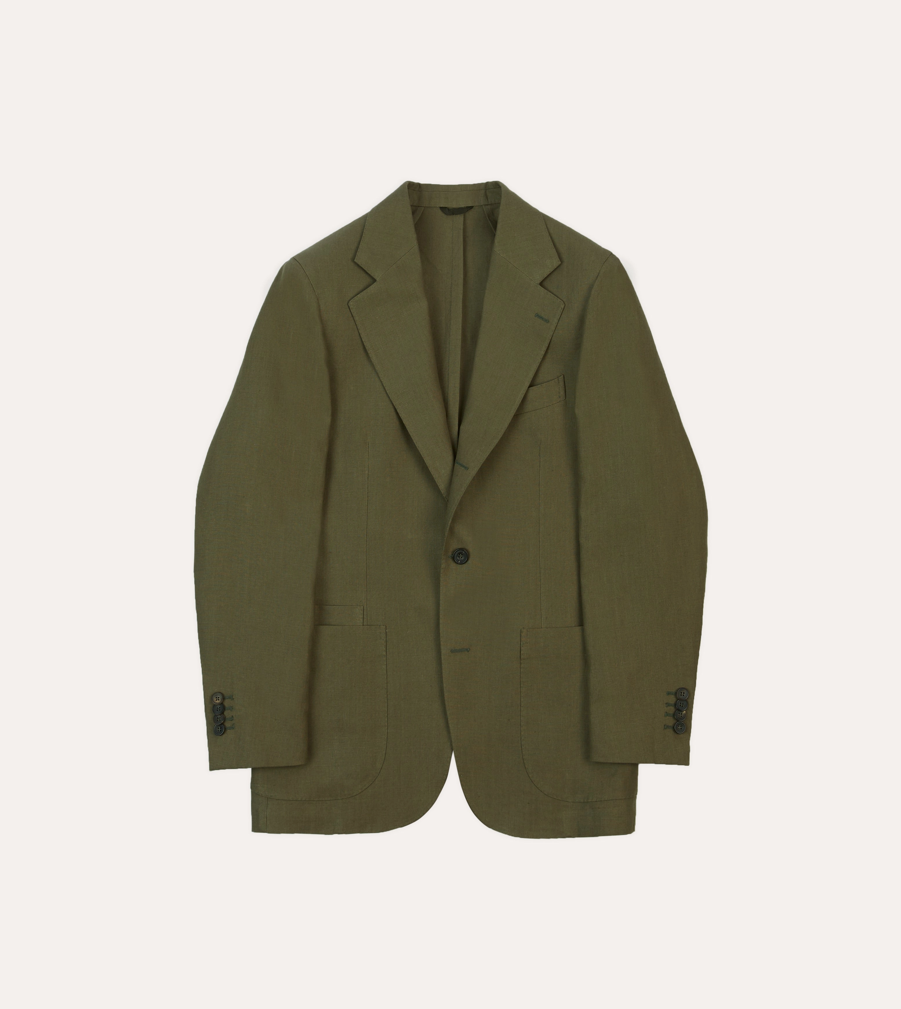 Tailored Business Wear Olive Irish Linen Tailored Jacket