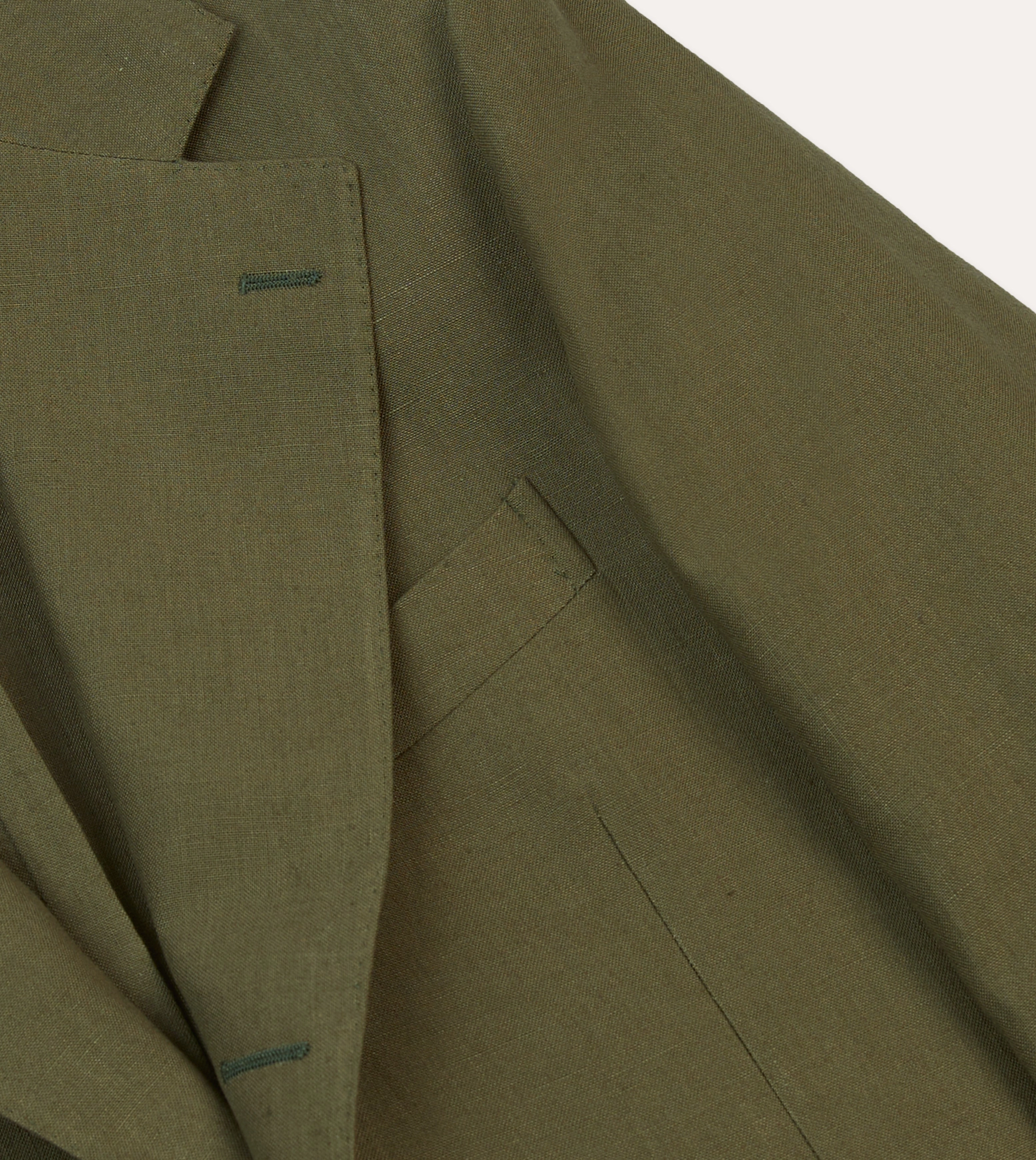 Olive Irish Linen Tailored Jacket Eco Dye Processes