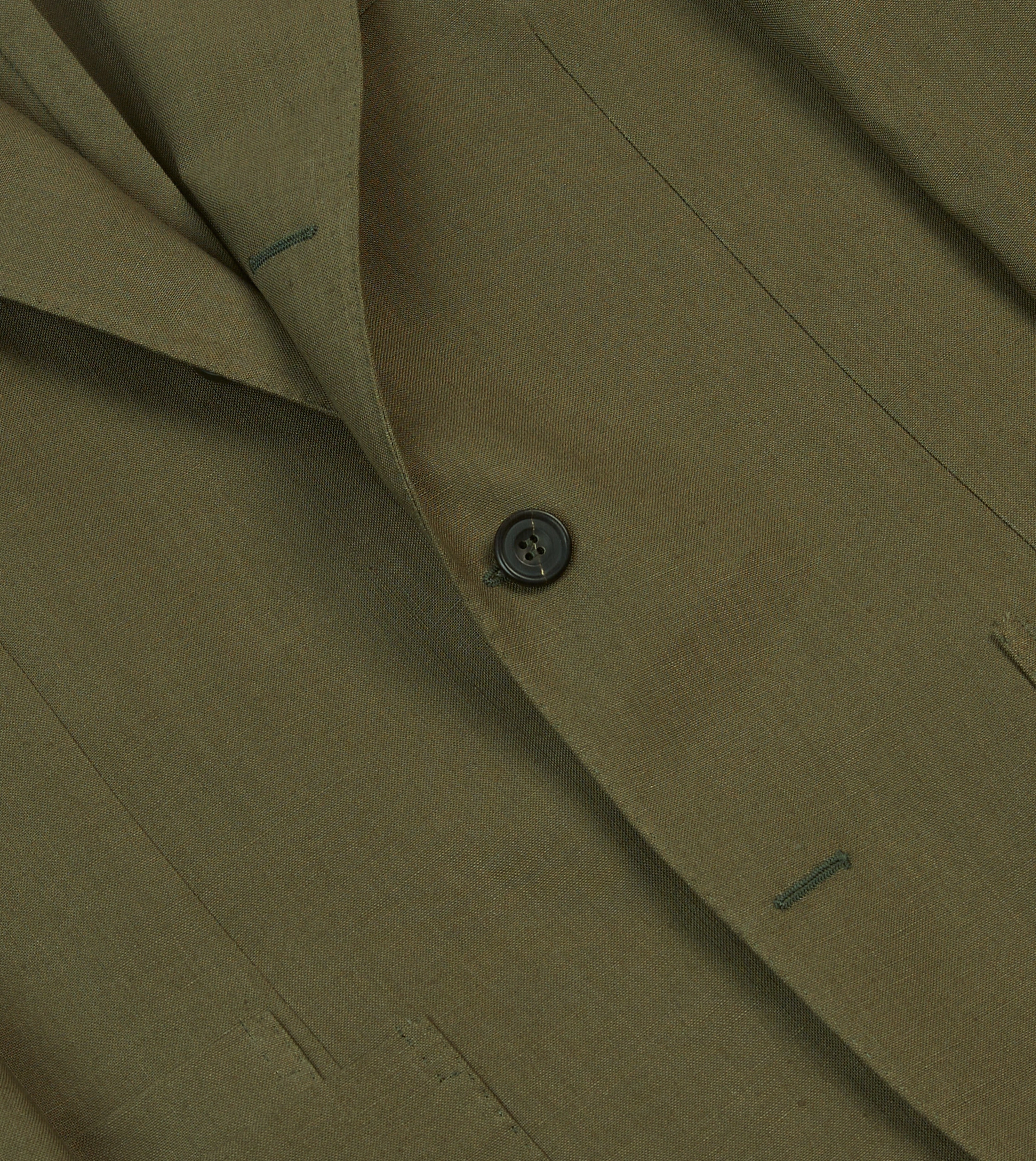 Layered Wear Olive Irish Linen Tailored Jacket