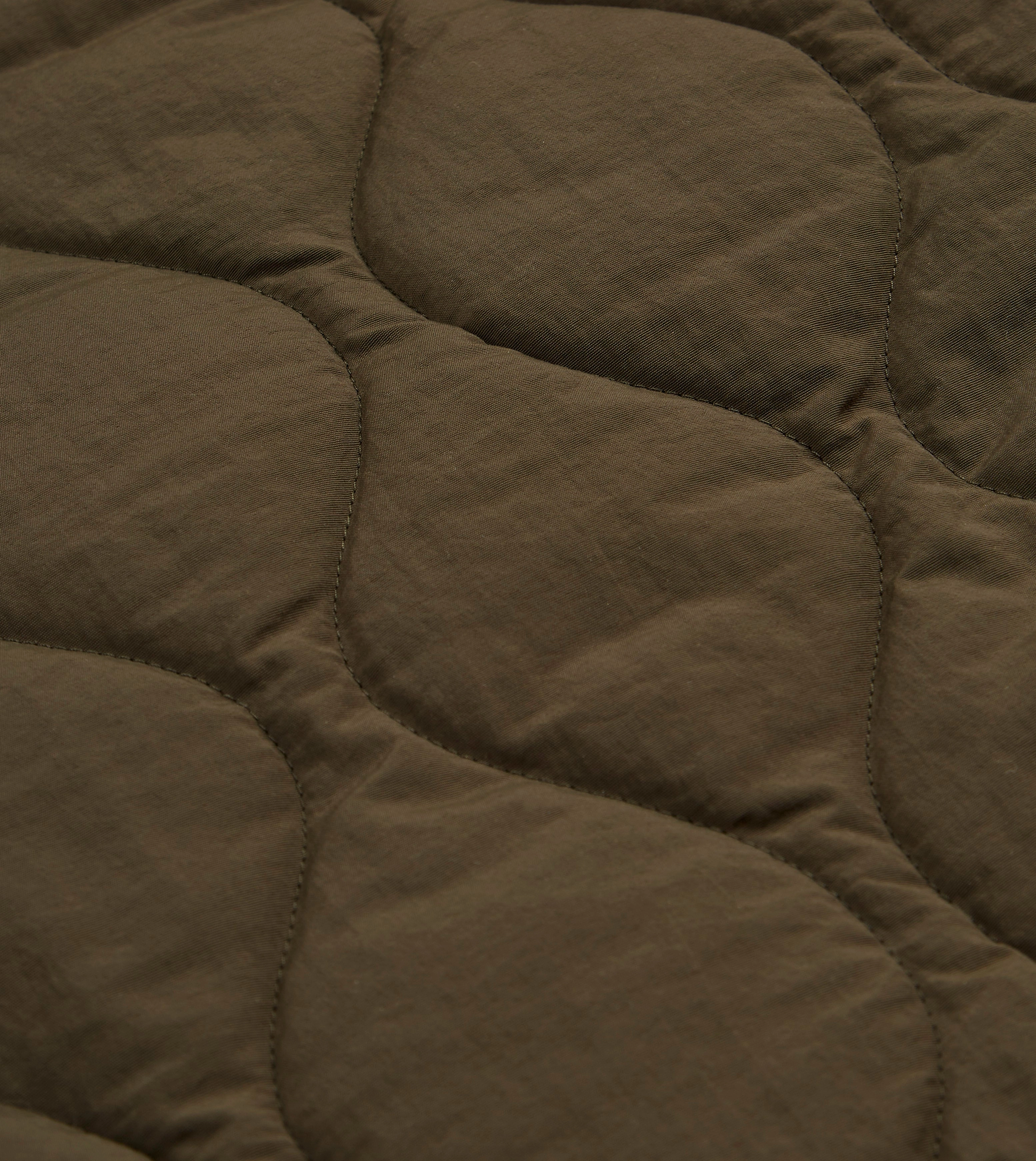 Olive Quilted Nylon Zip Vest Functional Wear