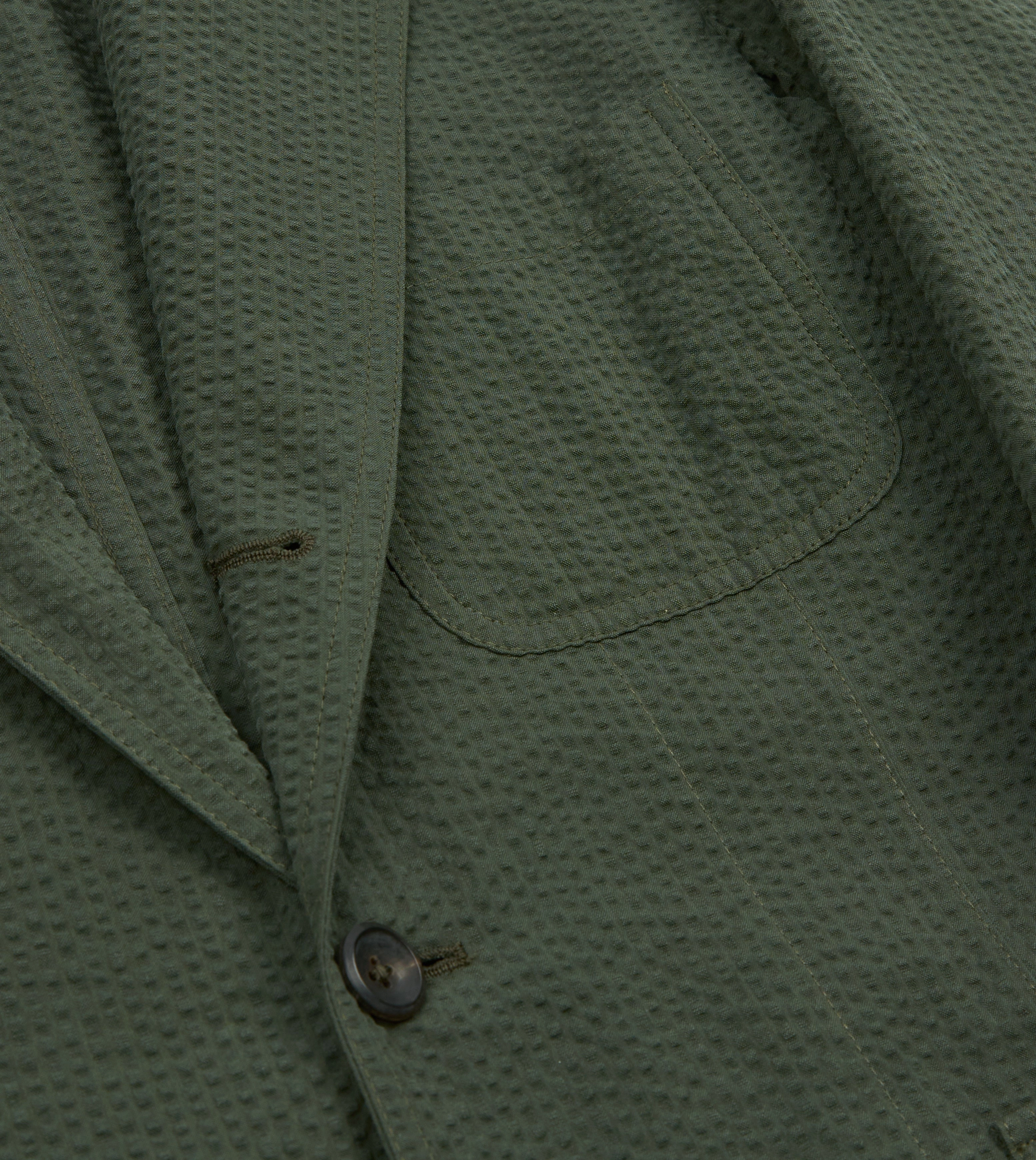 Tailored and Sharp Relaxed Style Olive Seersucker Games Blazer Mk. I