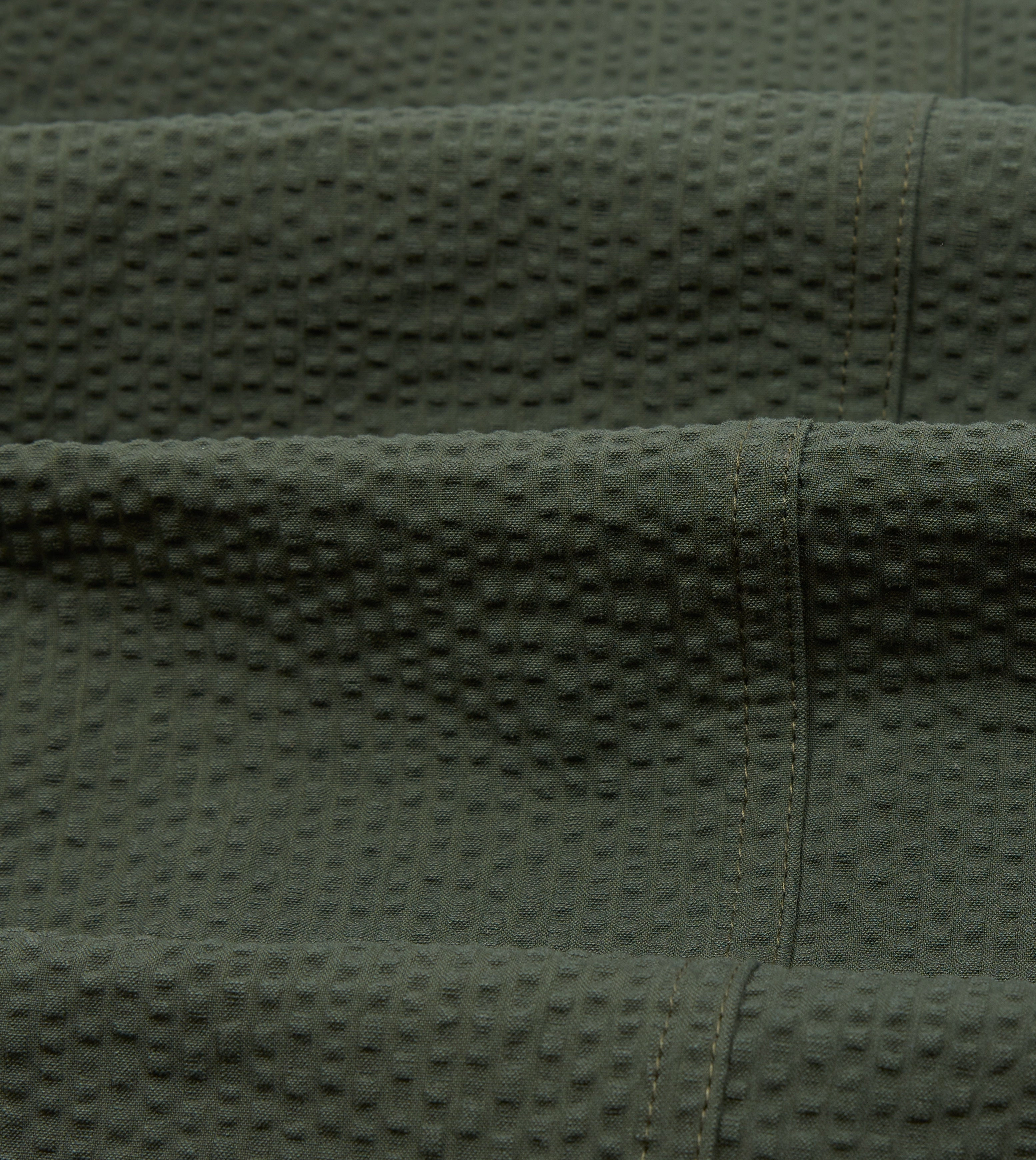 Sleek Silhouette Modern Color Palette Olive Seersucker Games Blazer Mk. I