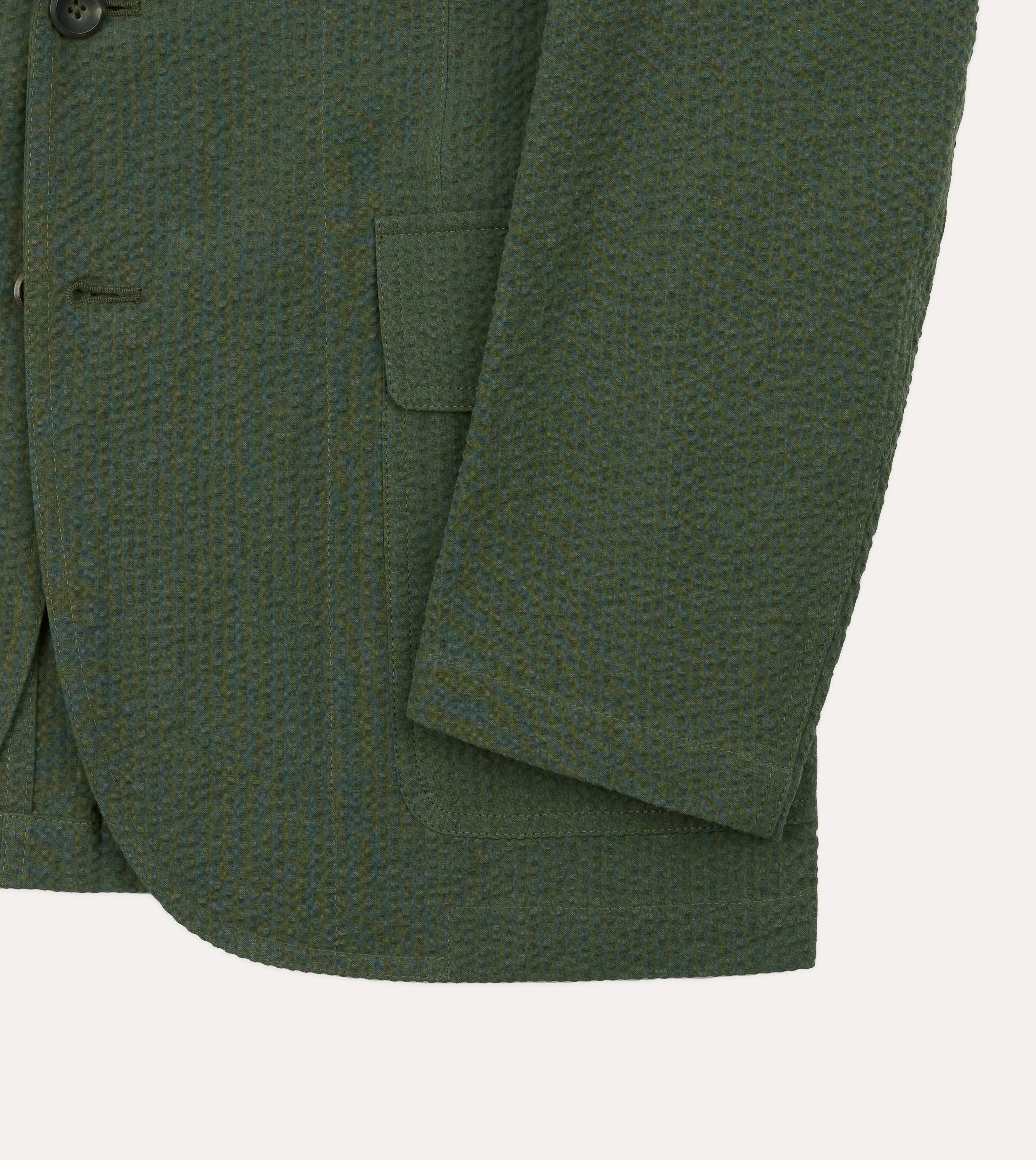 Olive Seersucker Games Blazer Mk. I Flattering Business Wear Elegant Business Style