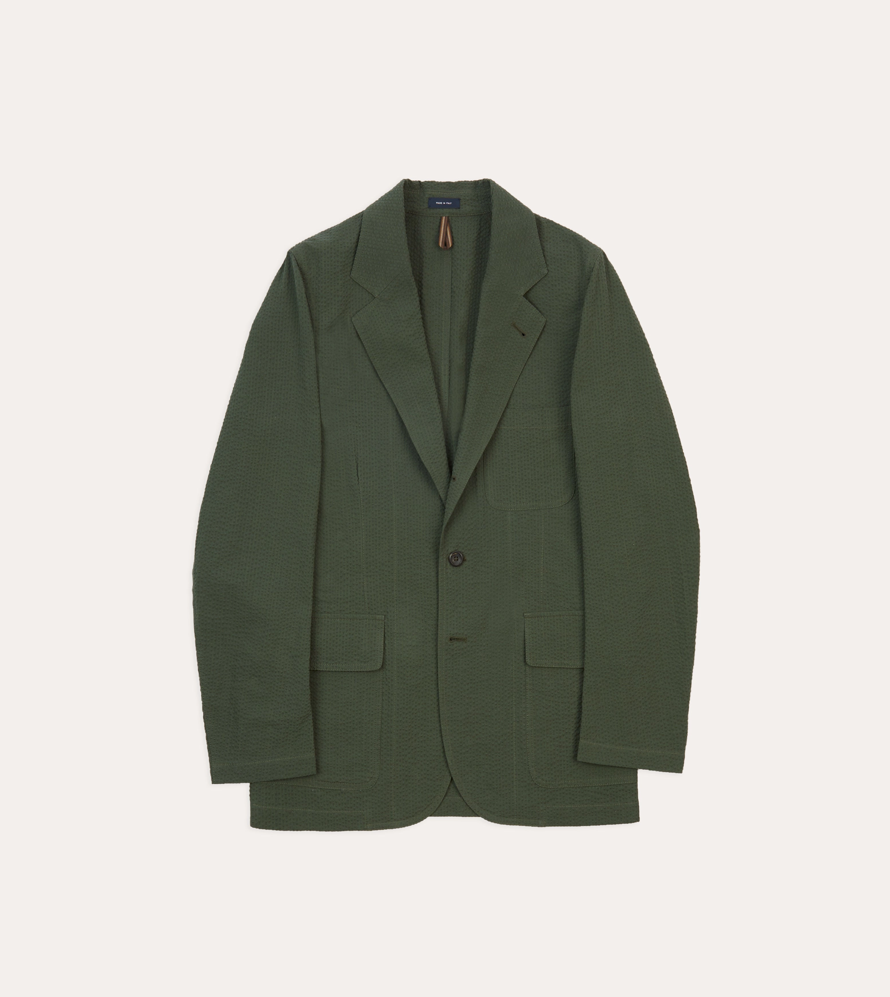 Timeless Business Fit Modern Color Palette Olive Seersucker Games Blazer Mk. I