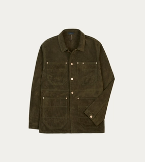 High Visibility Accents runway show Olive Suede Welder Jacket