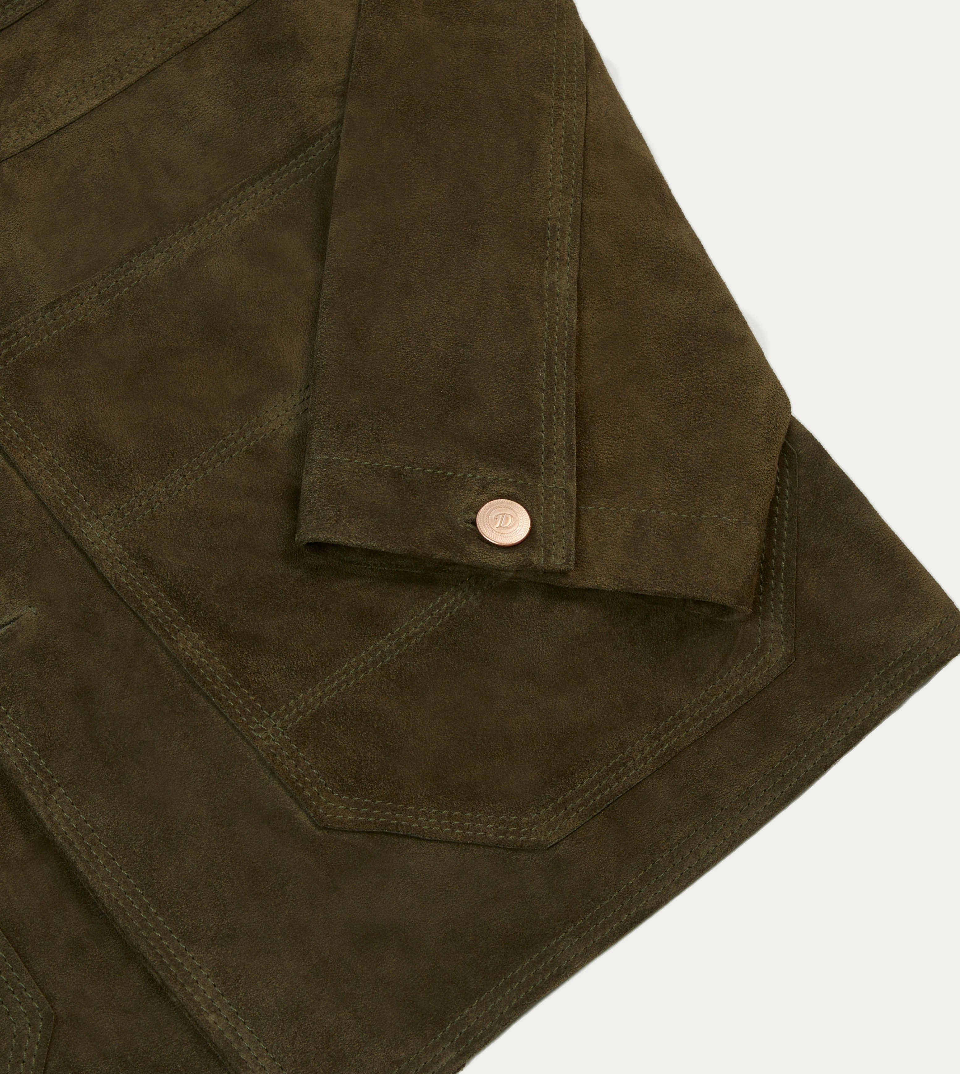 Olive Suede Welder Jacket Personalized