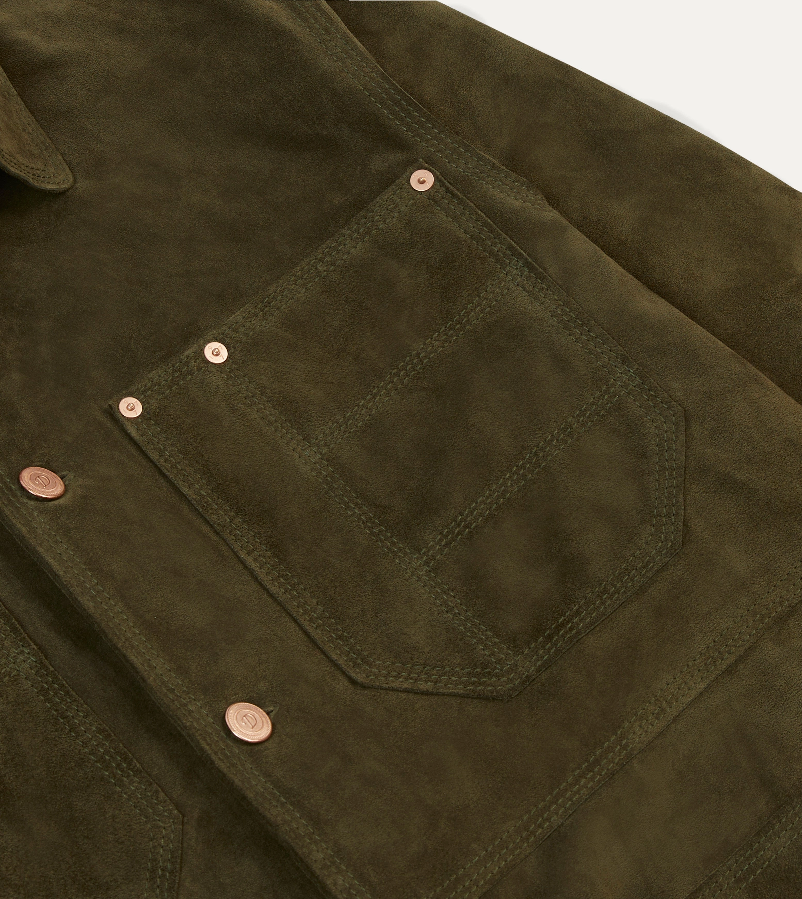 Olive Suede Welder Jacket Chill Control pattern - mixing