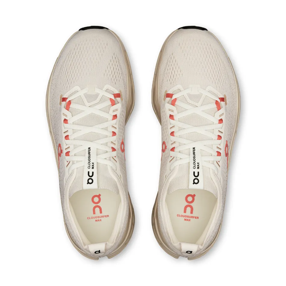Soft - landing On Men's Cloudsurfer Max Running Shoes in Ivory/Salmon AW25