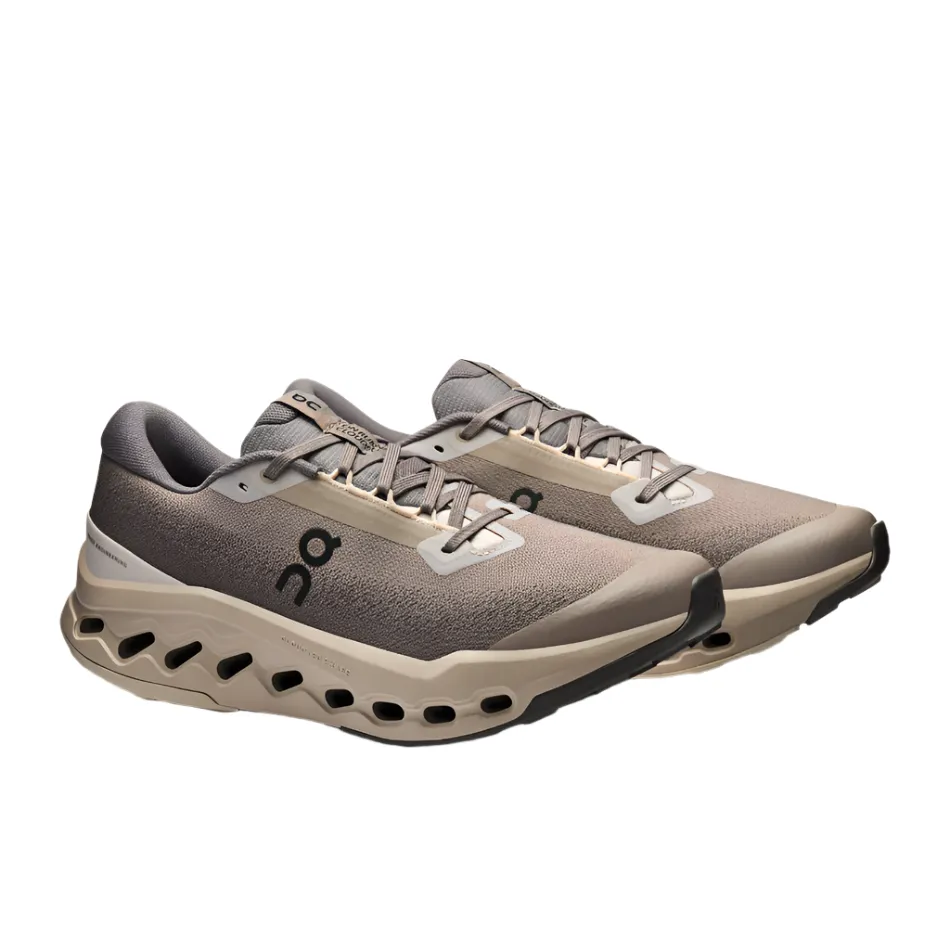 On Men's Cloudsurfer Trail 2 Waterproof Running Shoes in Cinder/Desert AW25 strap - trimmed - design shoes
