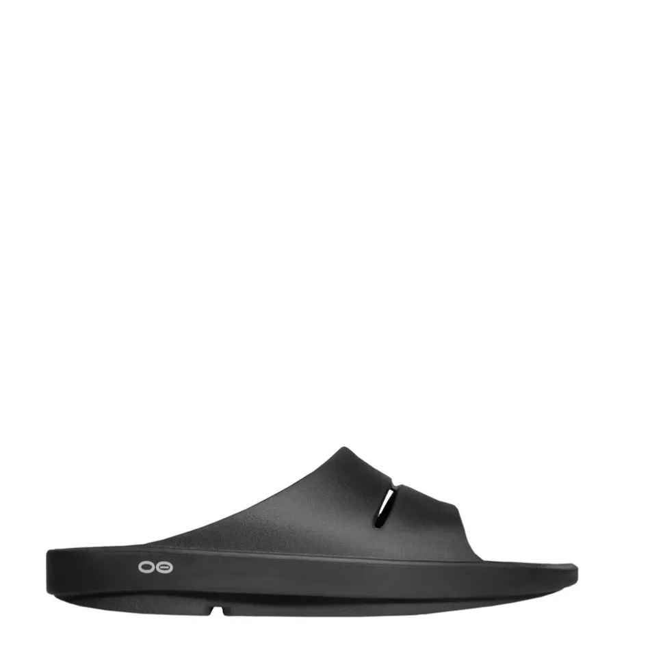 indoor - wear shoes reinforced heel shoes OOFOS OOahh Slide Sandal in Black