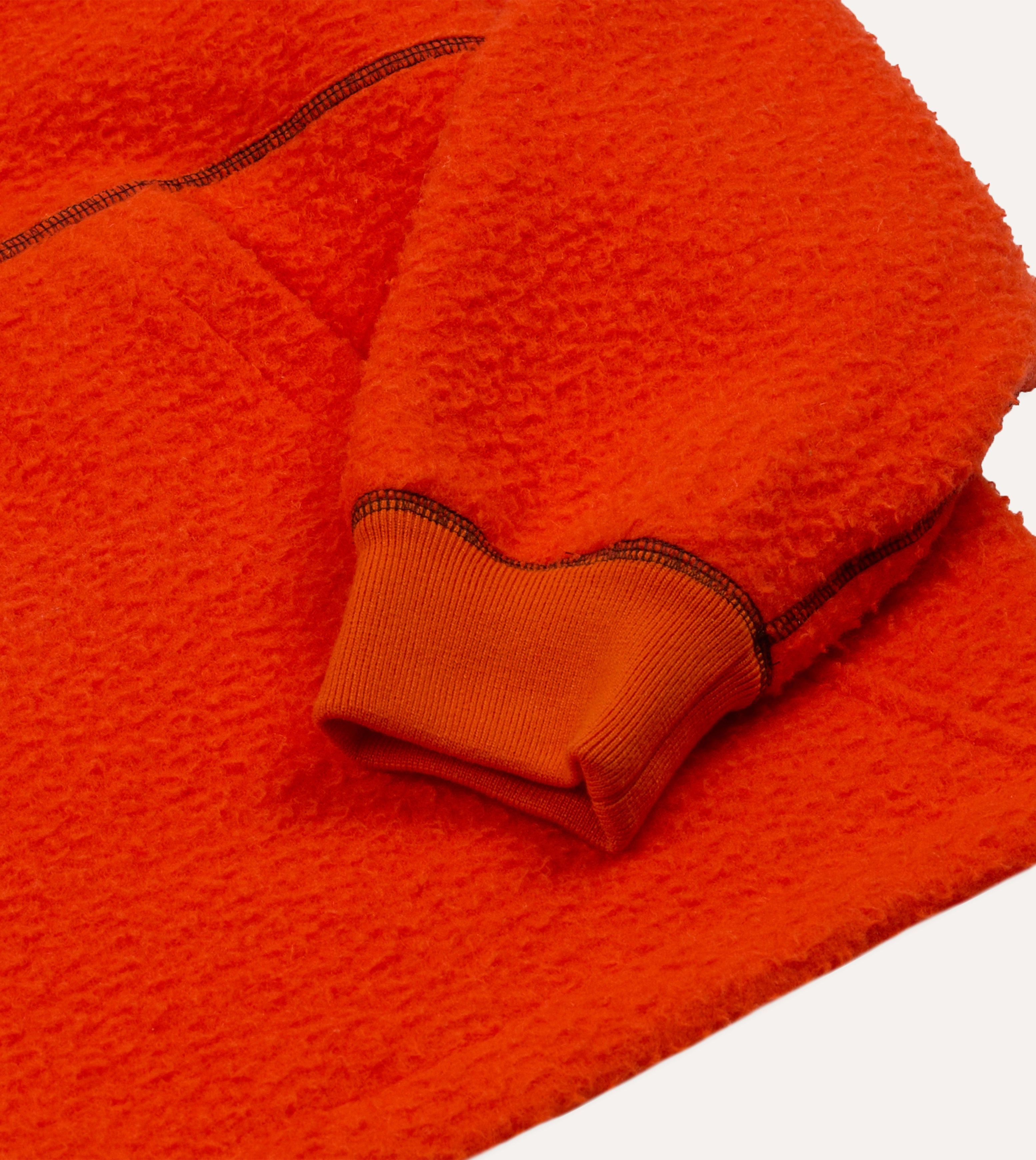 Orange Casentino Wool Half-Zip Pullover Fleece Street Layer