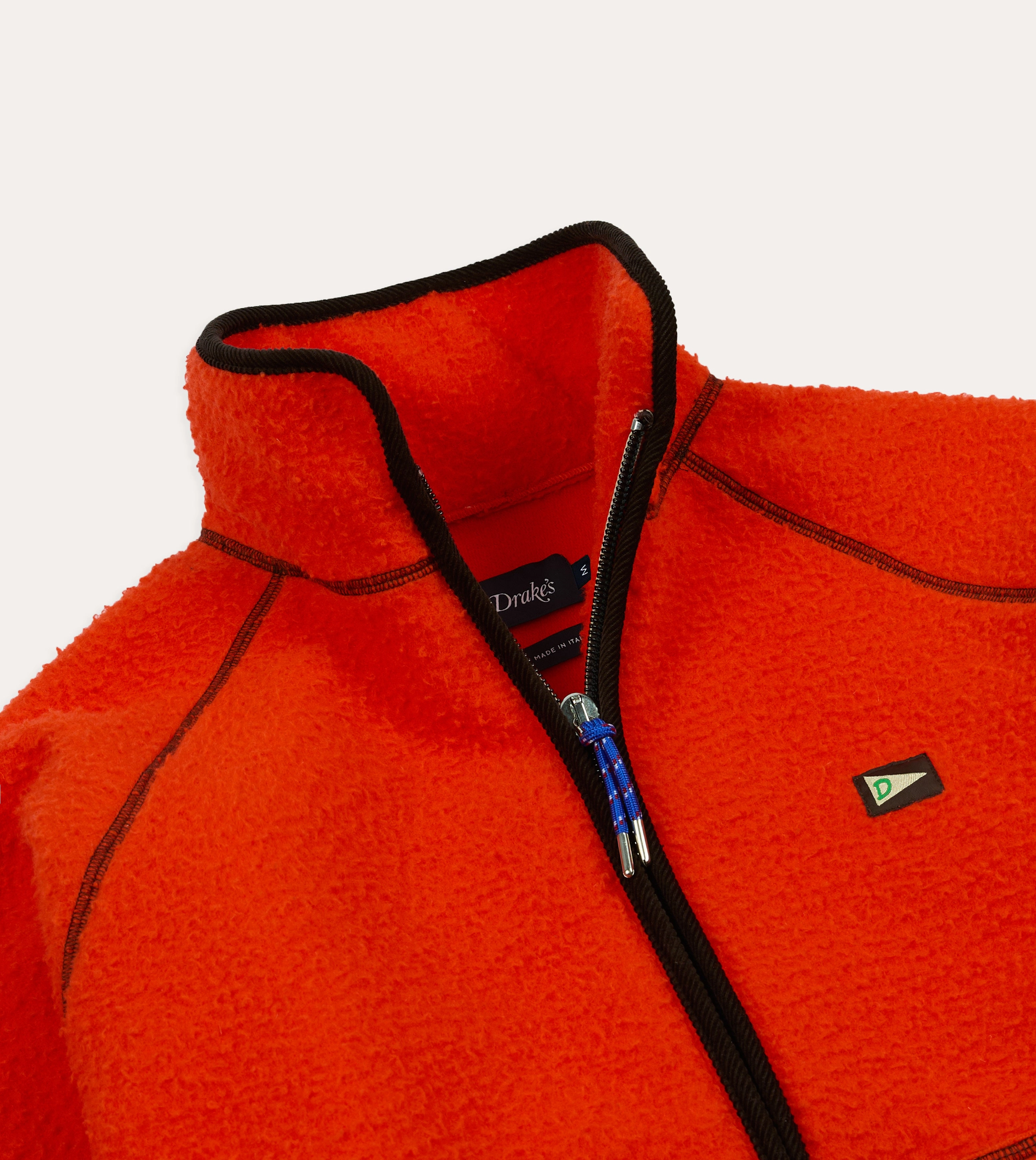 Orange Casentino Wool Half-Zip Pullover Fleece fit for home
