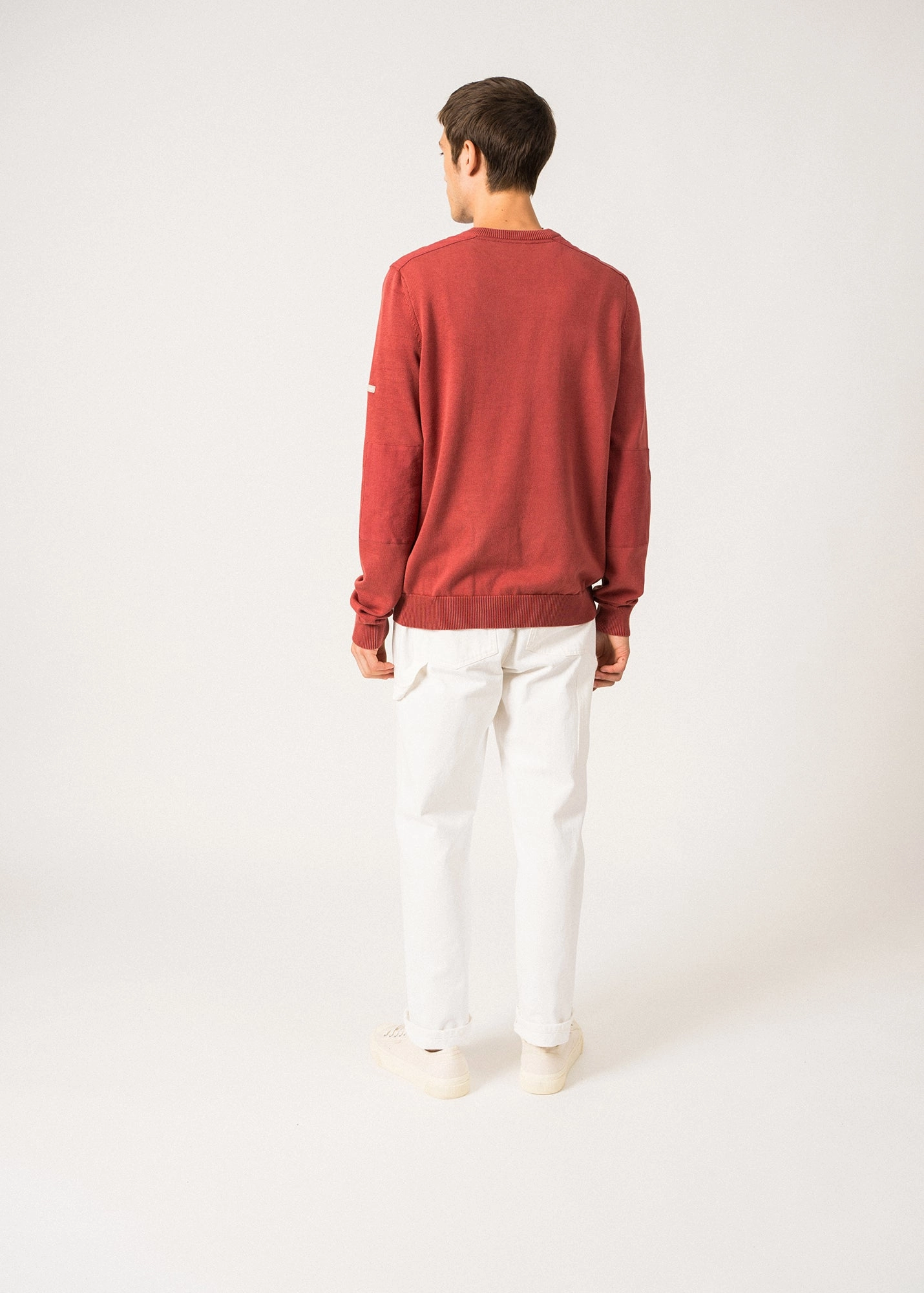 TREVISE - Lightweight Cotton Sweater for Men (TERRACOTTA) Winter Fashionable Thermal Lining