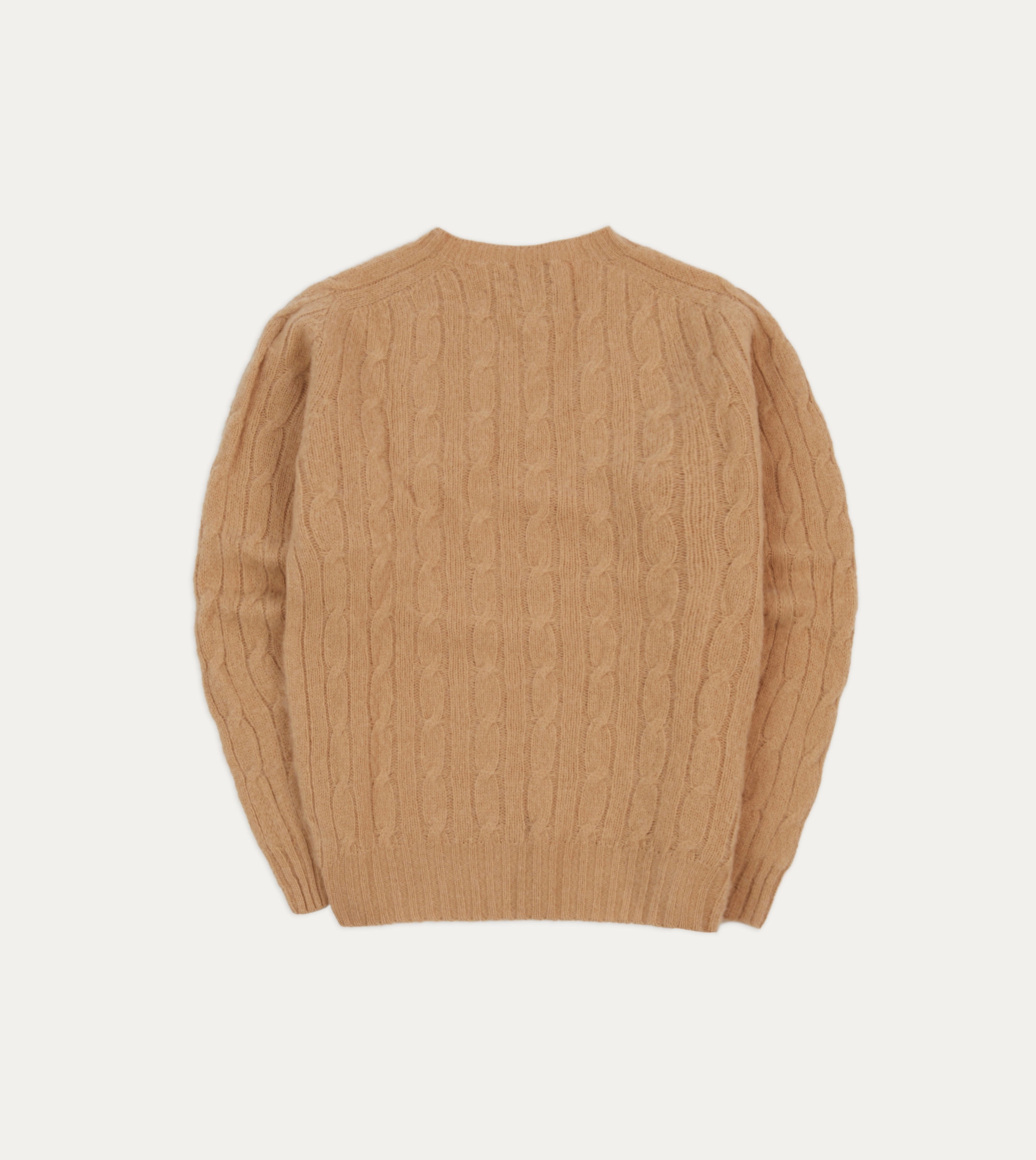 Wheat Brushed Shetland Cable Knit Crew Neck Jumper All Day Wear