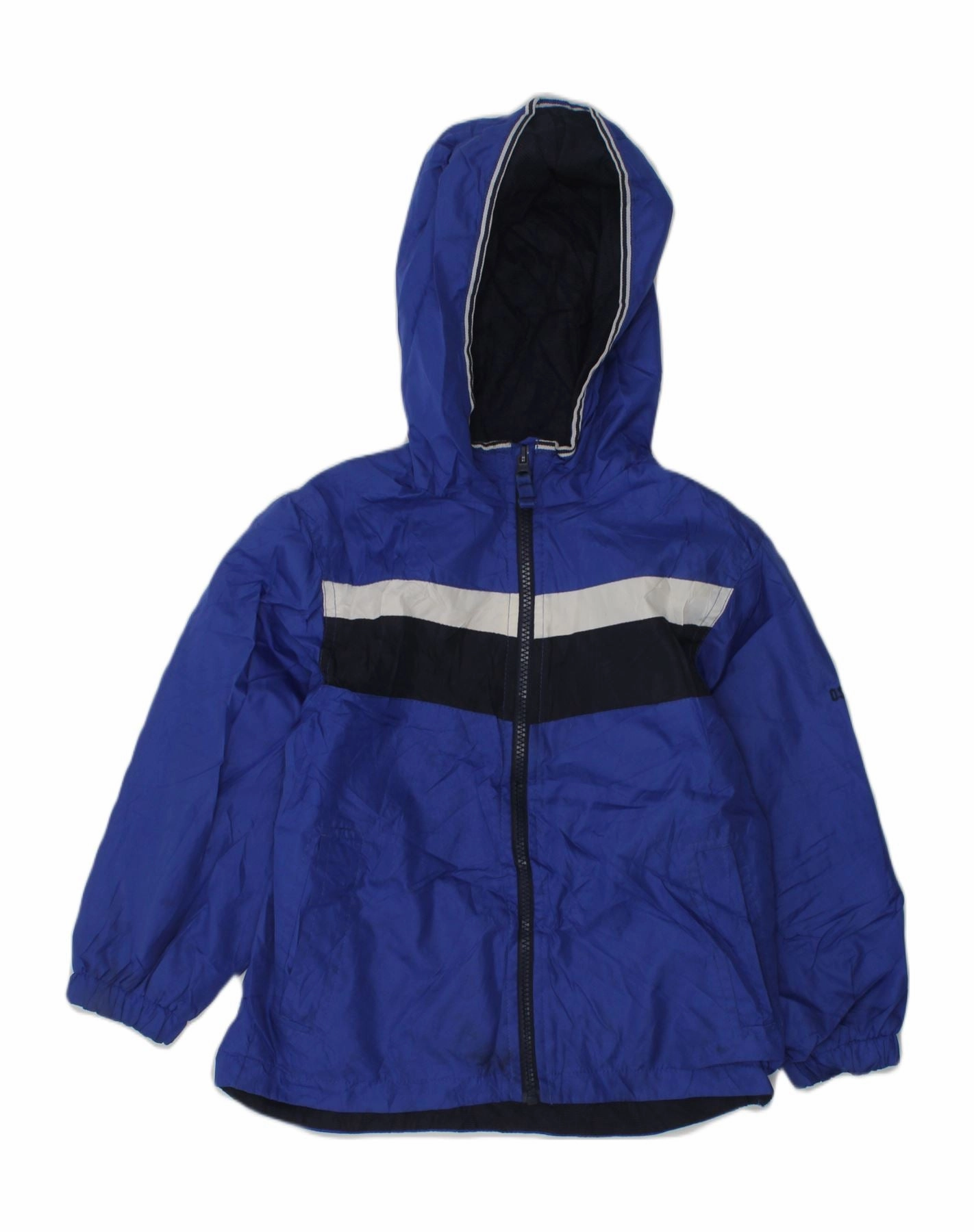 OSH KOSH Boys Hooded Rain Jacket 5-6 Years Blue Polyester Trust Day To Night