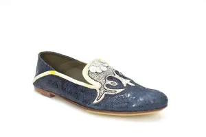 Ottoman Snake In Navy Chrome-Tanned Sure Step