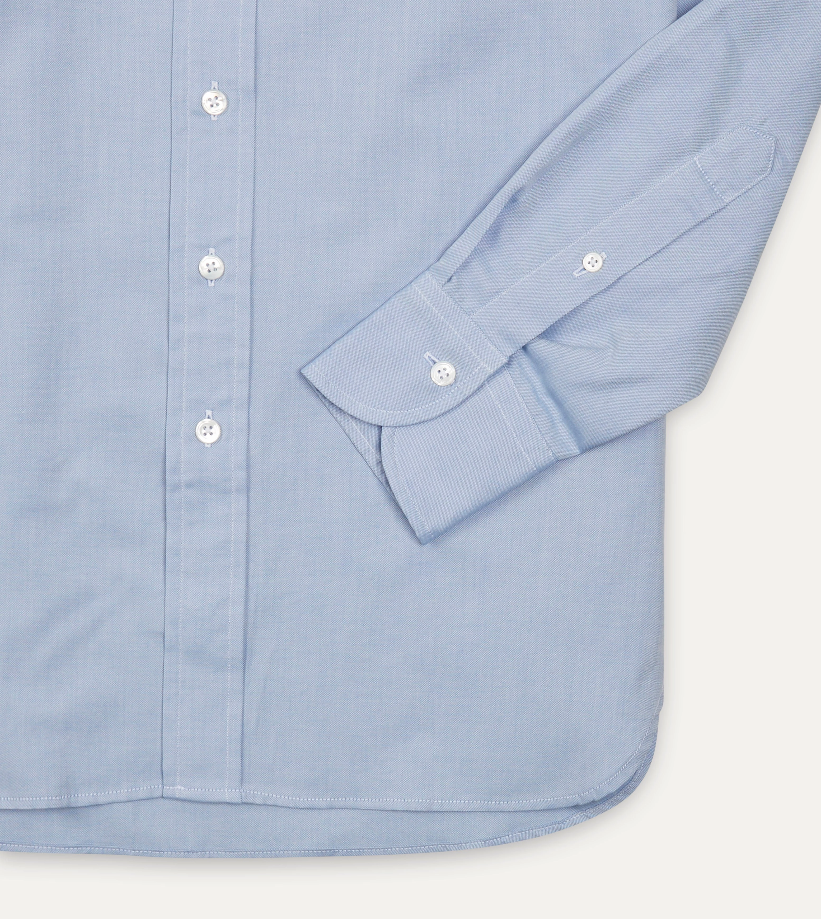 Blue Pinpoint Oxford Cotton Cloth Button-Down Shirt Mix-And-Match Sustainable Choice