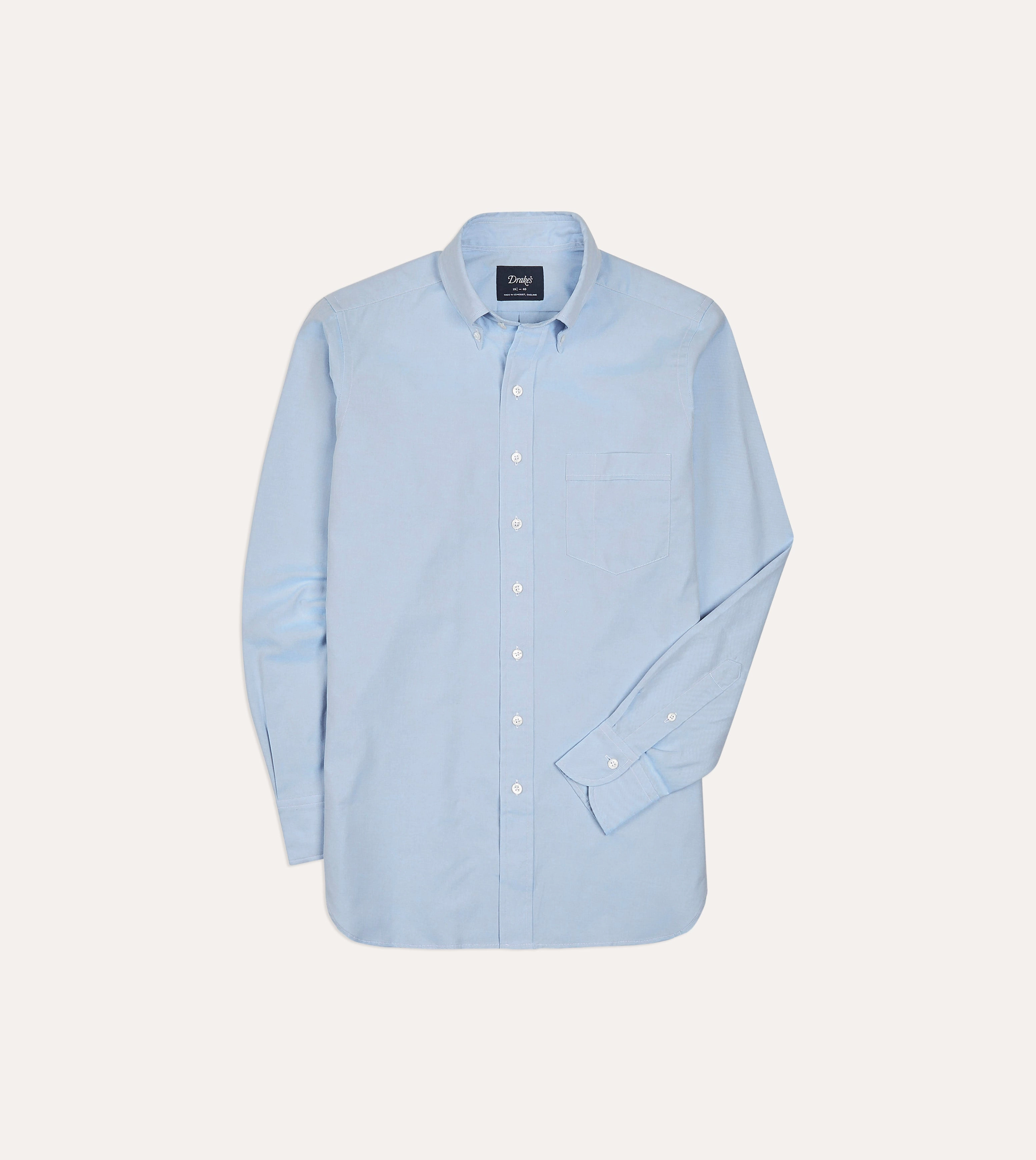 Team Building Oversized style Blue Pinpoint Oxford Cotton Cloth Button-Down Shirt