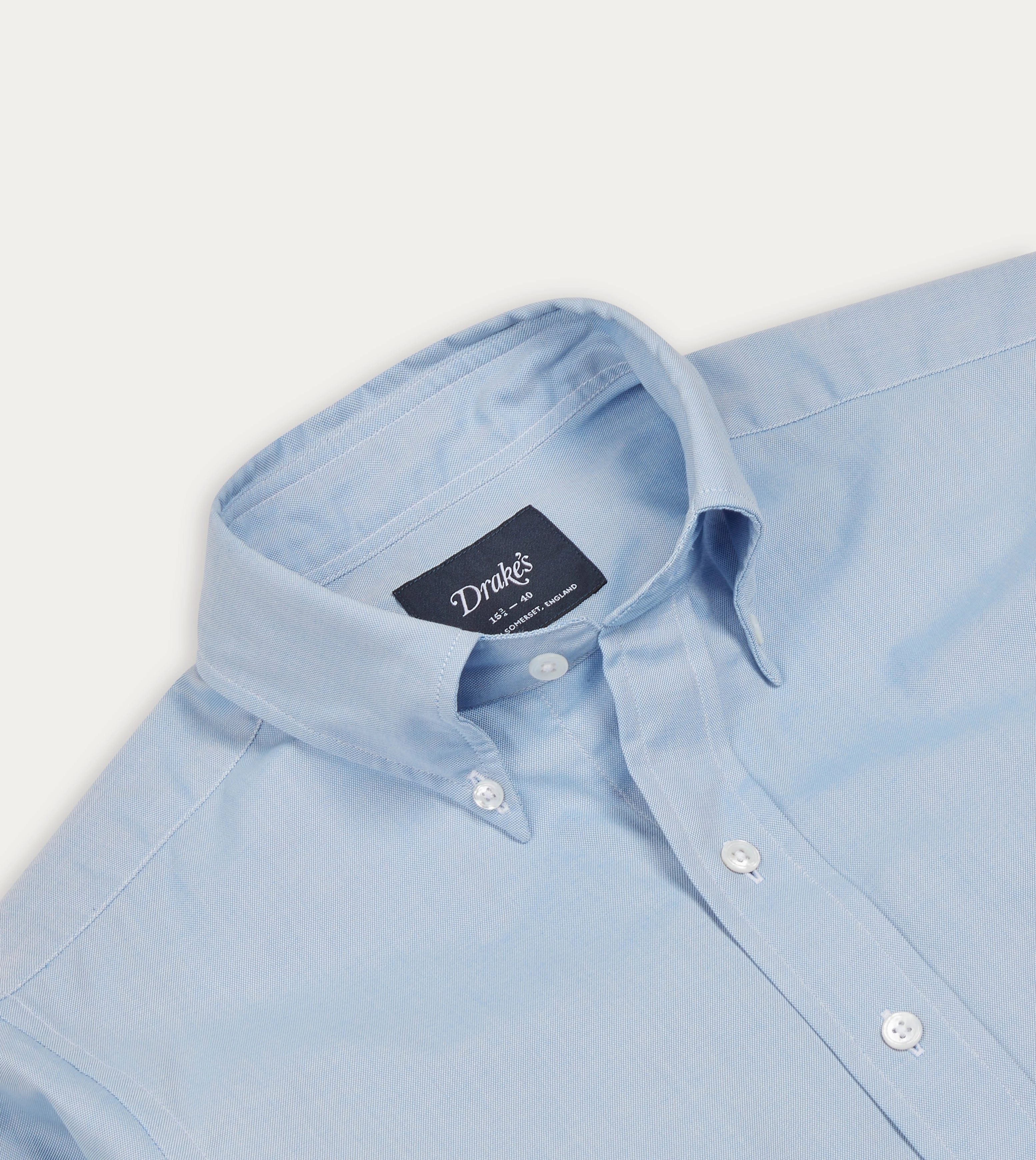Street Fashion Low Profile Pocket Design Blue Pinpoint Oxford Cotton Cloth Button-Down Shirt
