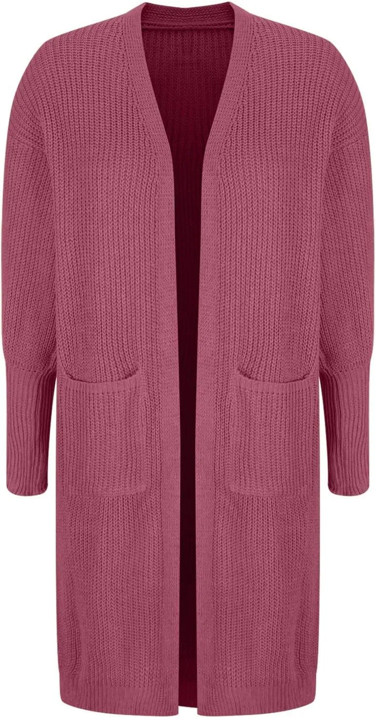 Oversized Cardigan Sweaters for Women Chunky Knit Long Coats with Pockets Casual Loose Breathable Outerwear Clothes