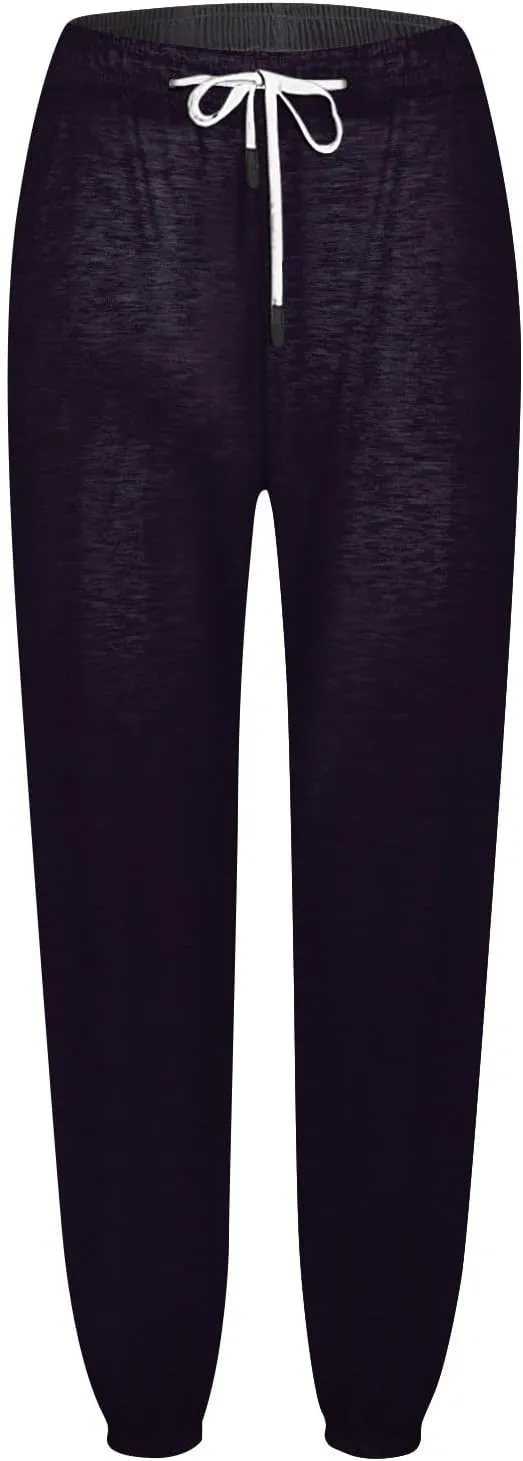 Oversized Straight Leg Sweatpants Women Elastic Waist Drawstring Low Waisted Casual Baggy Lounge Pants w/Pocket