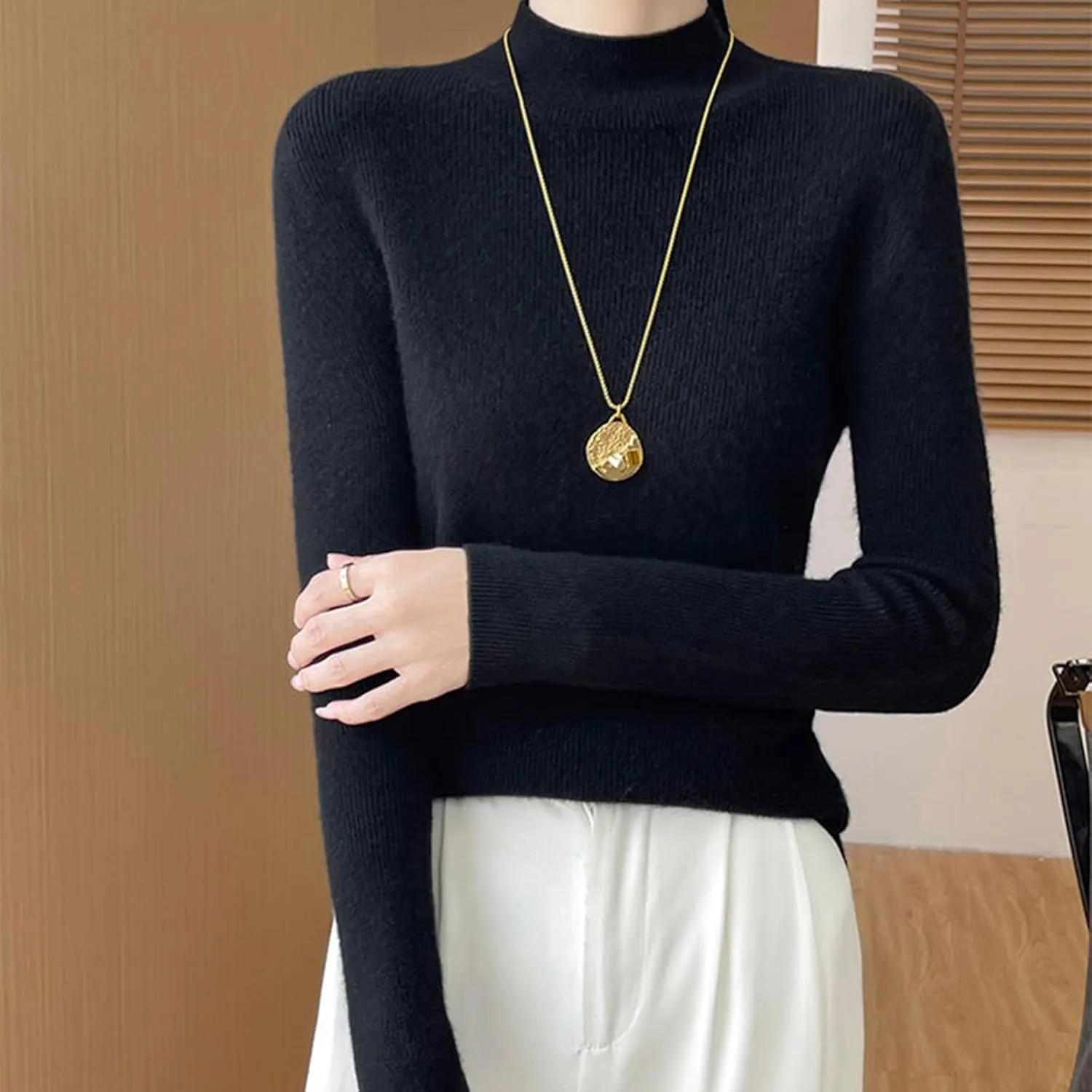 Oversized Sweaters for Women Turtleneck Fall Tops for Women 2024 Trendy Dressy Womens Tops Dressy Casual 2024 Womens