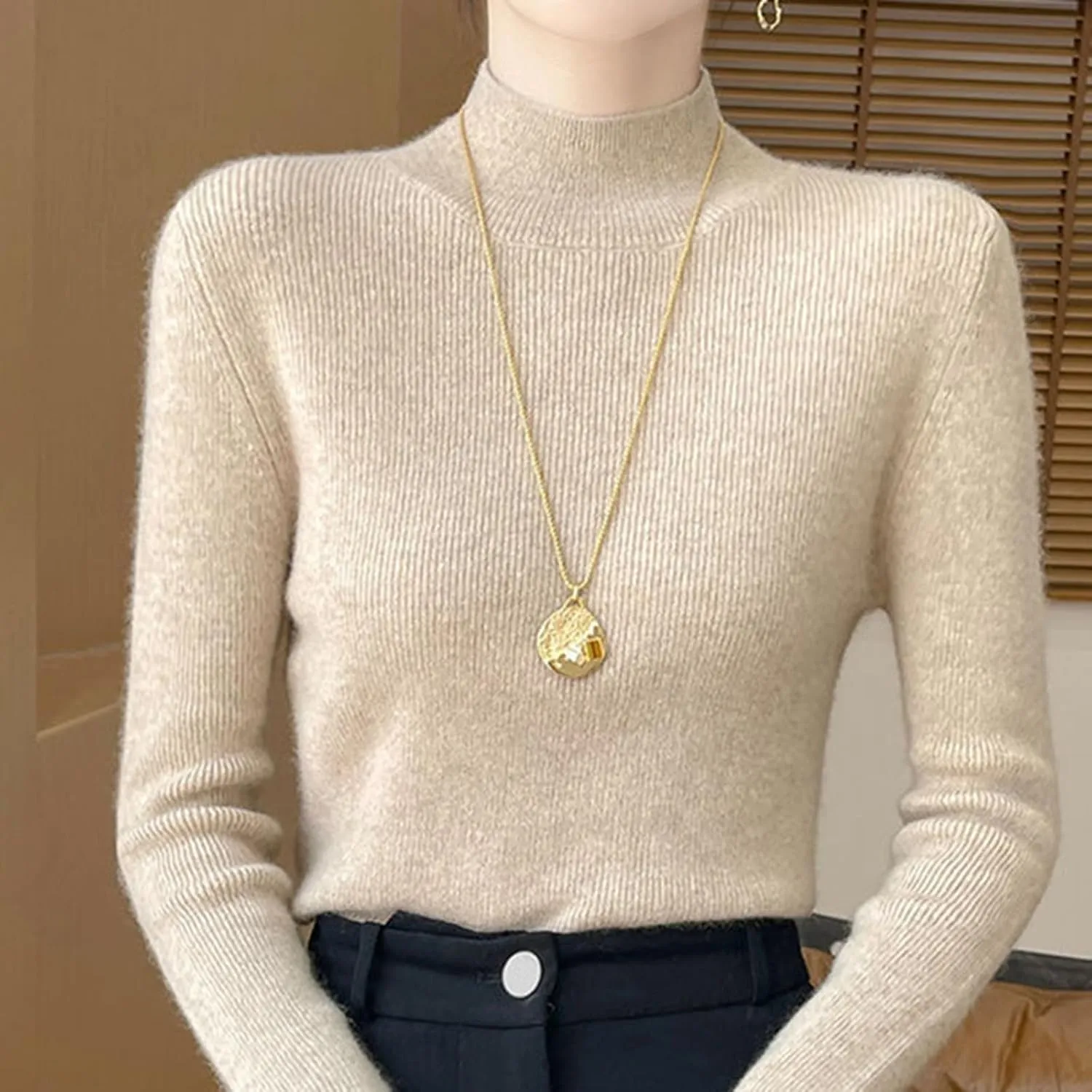 Oversized Sweaters for Women Turtleneck Fall Tops for Women 2024 Trendy Dressy Womens Tops Dressy Casual 2024 Womens
