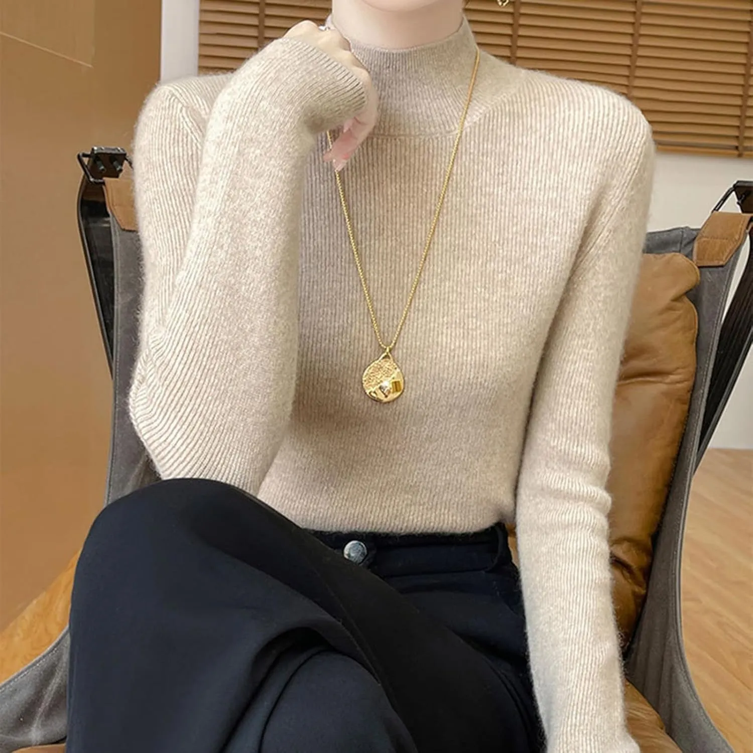 Oversized Sweaters for Women Turtleneck Fall Tops for Women 2024 Trendy Dressy Womens Tops Dressy Casual 2024 Womens