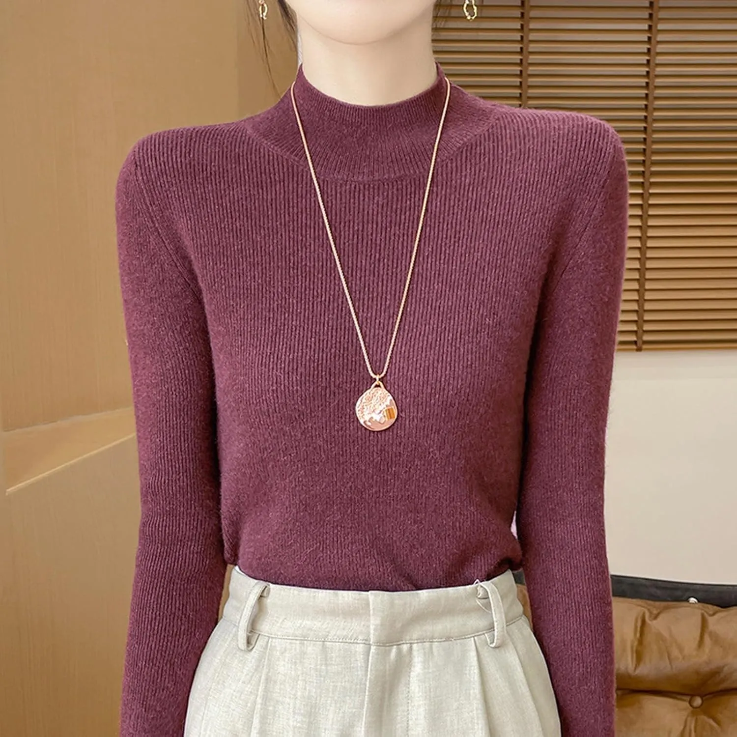 Oversized Sweaters for Women Turtleneck Fall Tops for Women 2024 Trendy Dressy Womens Tops Dressy Casual 2024 Womens