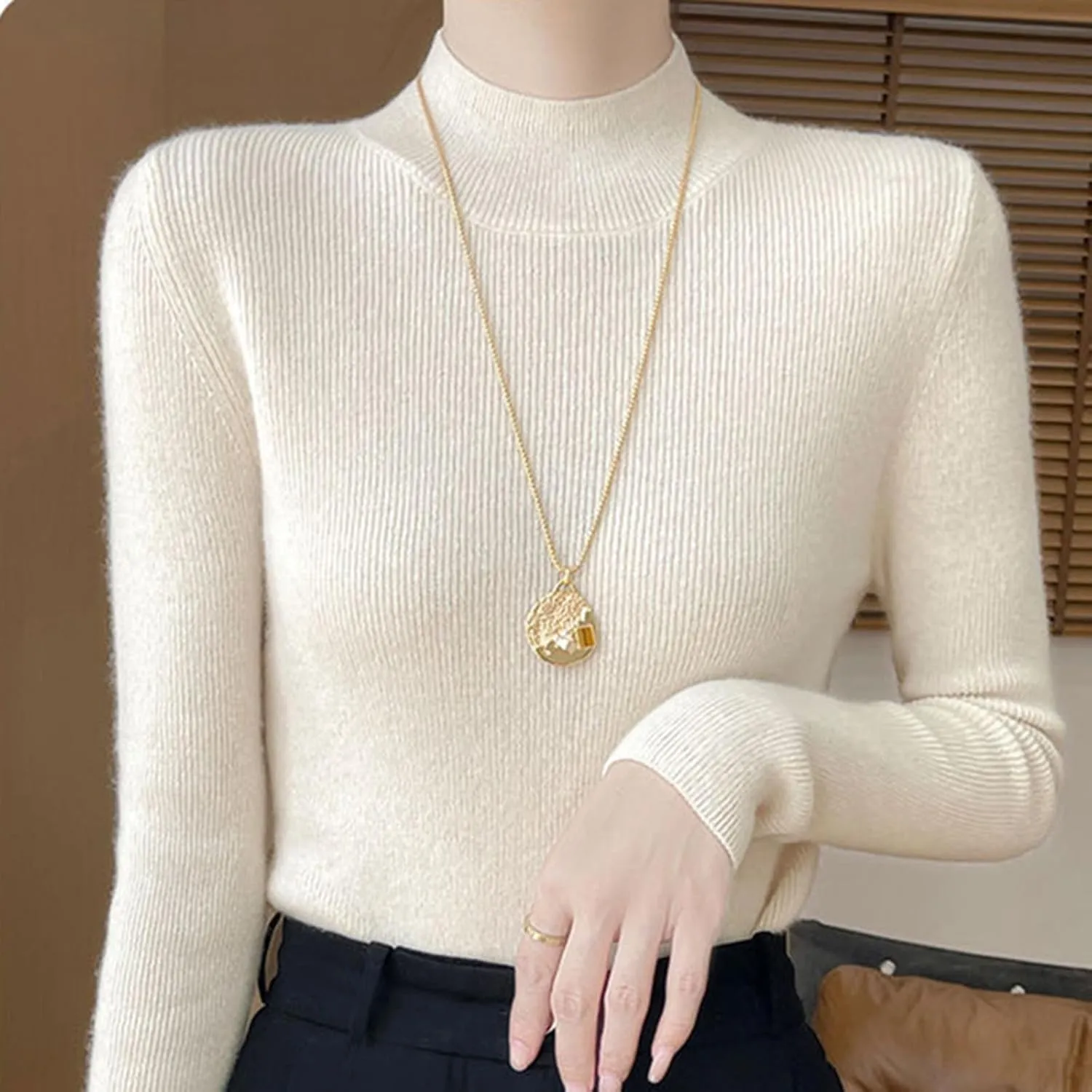 Oversized Sweaters for Women Turtleneck Fall Tops for Women 2024 Trendy Dressy Womens Tops Dressy Casual 2024 Womens