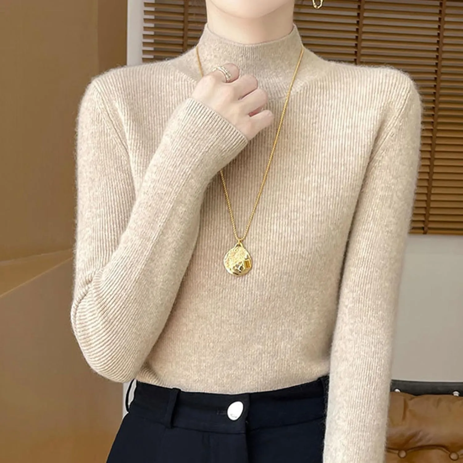 Oversized Sweaters for Women Turtleneck Fall Tops for Women 2024 Trendy Dressy Womens Tops Dressy Casual 2024 Womens