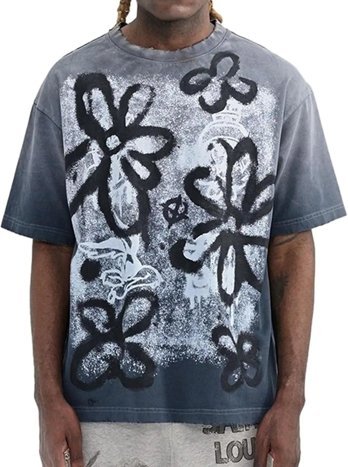 Overzied Hip Hop Graphic Print Cotton T-Shirt Fashion Special Design Crewneck Rapper Short Sleeve Unisex T-Shirts