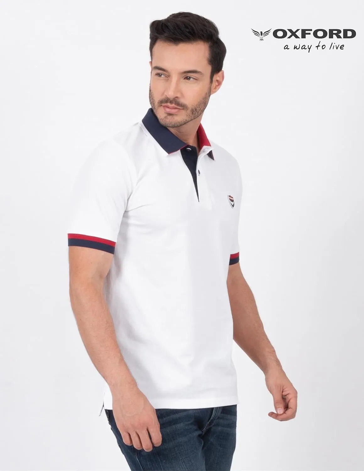 Oxford Men's Polo Shirt Short Sleeve - Premium Cotton Slim Fit Quick Dry Performance Golf Polo Shirts for Men