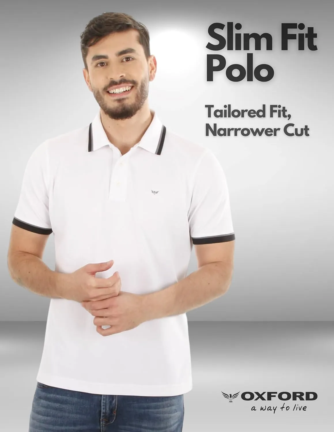 Oxford Men's Polo Shirt Short Sleeve - Premium Cotton Slim Fit Quick Dry Performance Golf Polo Shirts for Men