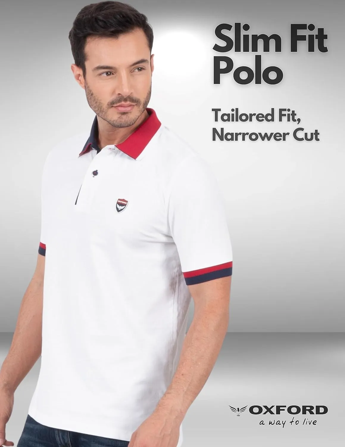 Oxford Men's Polo Shirt Short Sleeve - Premium Cotton Slim Fit Quick Dry Performance Golf Polo Shirts for Men