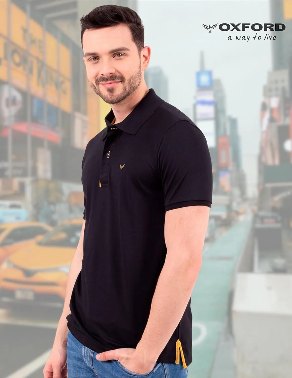 Oxford Men's Polo Shirt Short Sleeve - Premium Cotton Slim Fit Quick Dry Performance Golf Polo Shirts for Men
