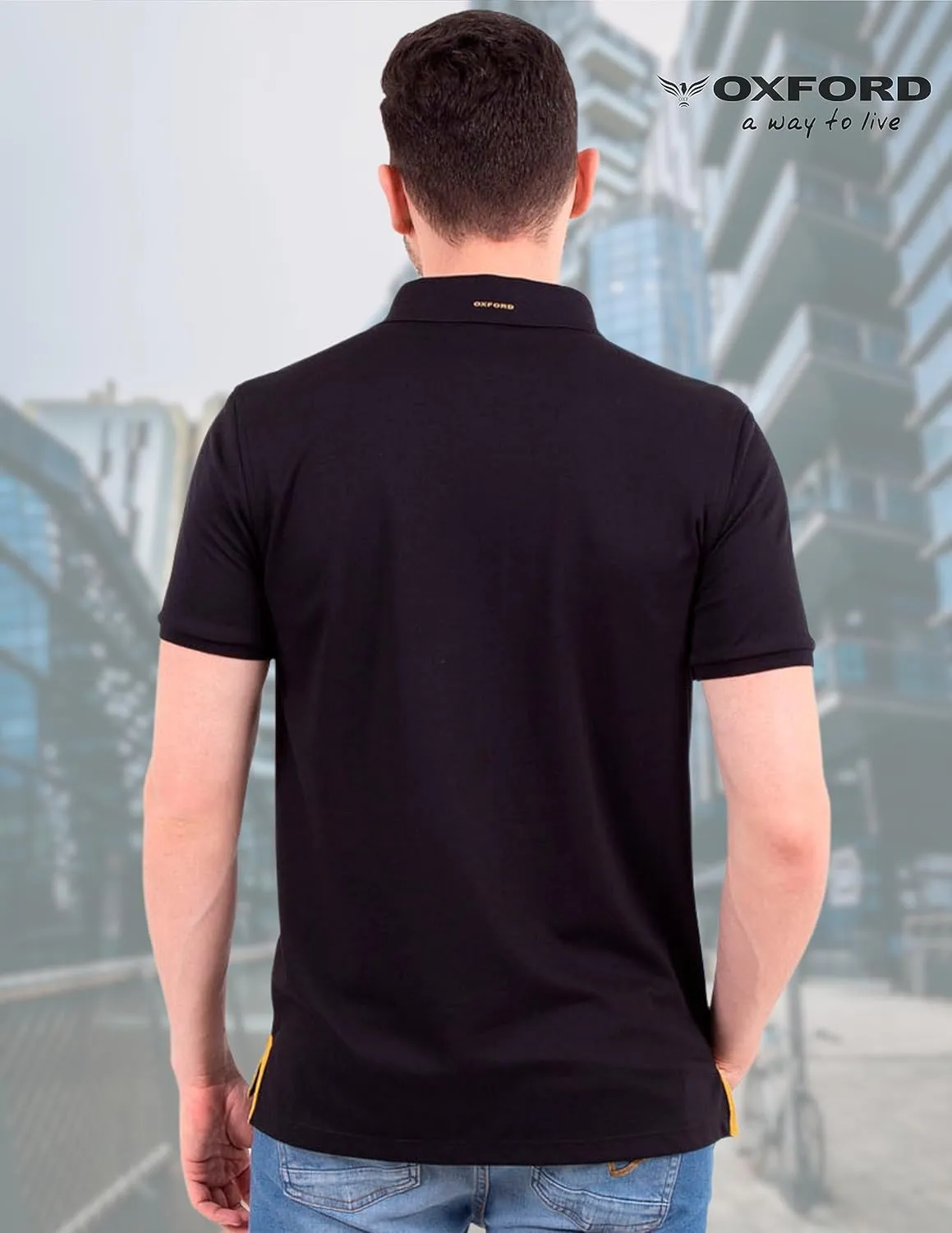 Oxford Men's Polo Shirt Short Sleeve - Premium Cotton Slim Fit Quick Dry Performance Golf Polo Shirts for Men