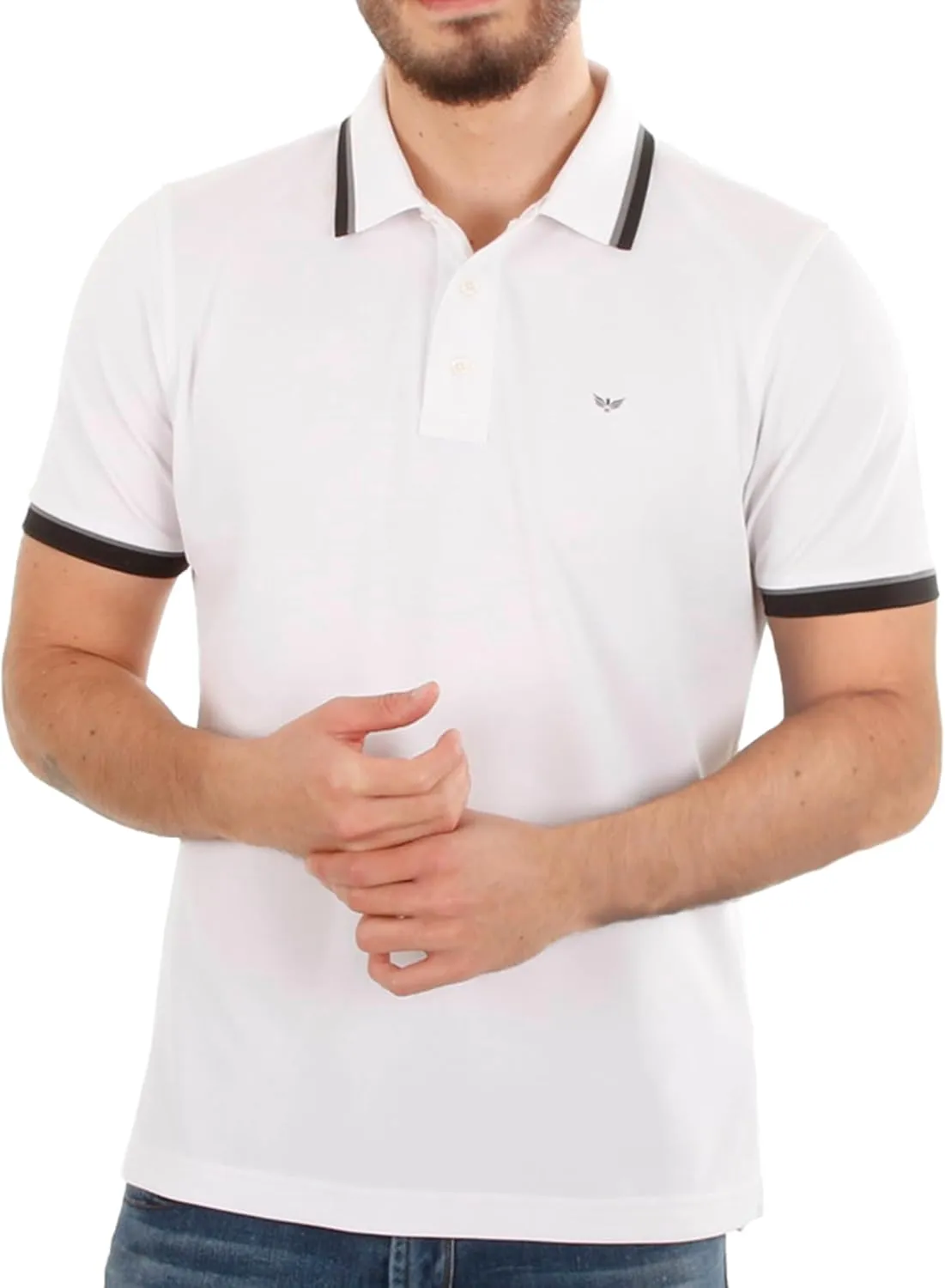 Oxford Men's Polo Shirt Short Sleeve - Premium Cotton Slim Fit Quick Dry Performance Golf Polo Shirts for Men